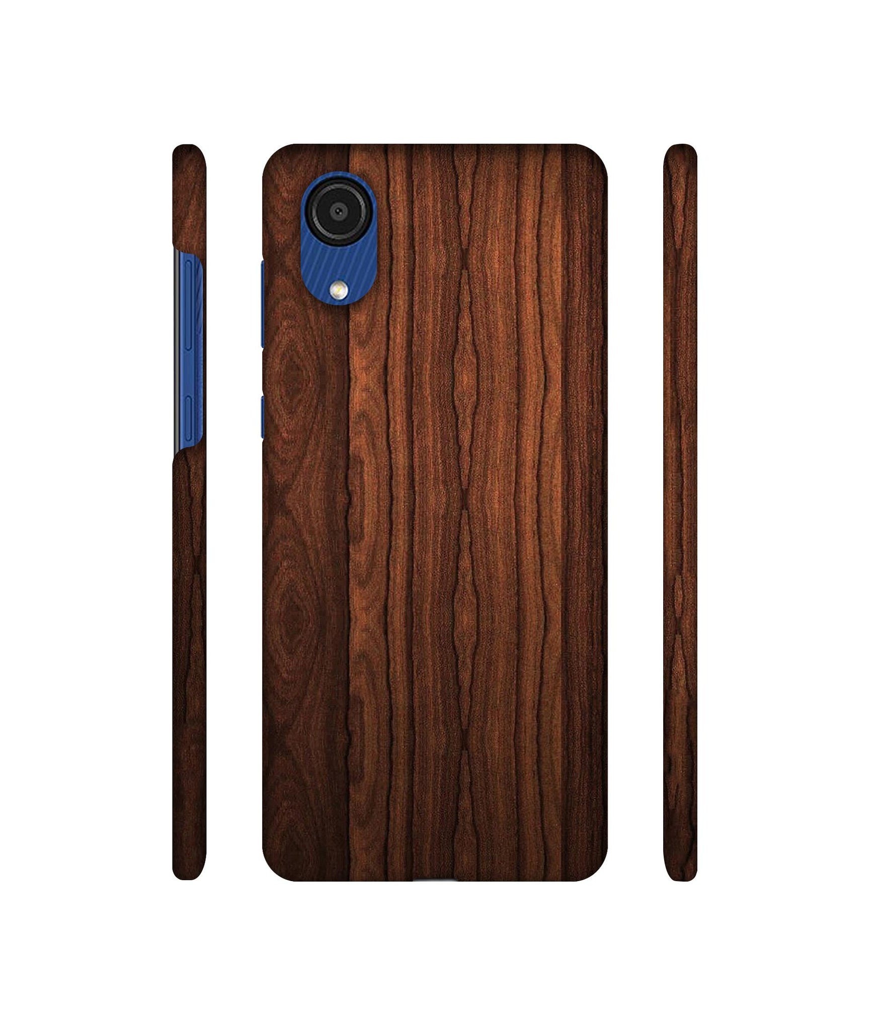 Brown Wooden Texture Designer Hard Back Cover for Samsung Galaxy A03 Core