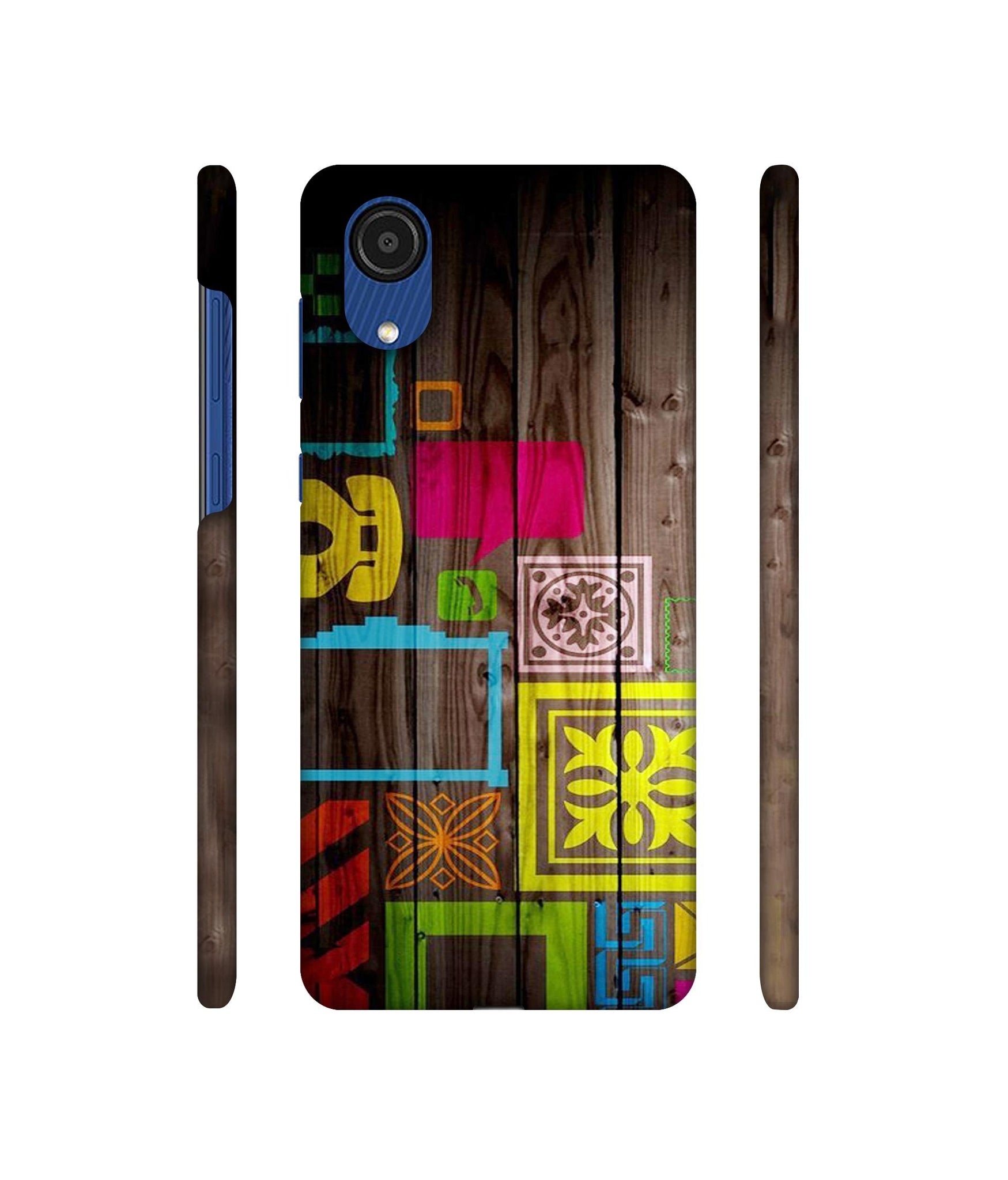 Stamps on Wooden Texture Designer Hard Back Cover for Samsung Galaxy A03 Core
