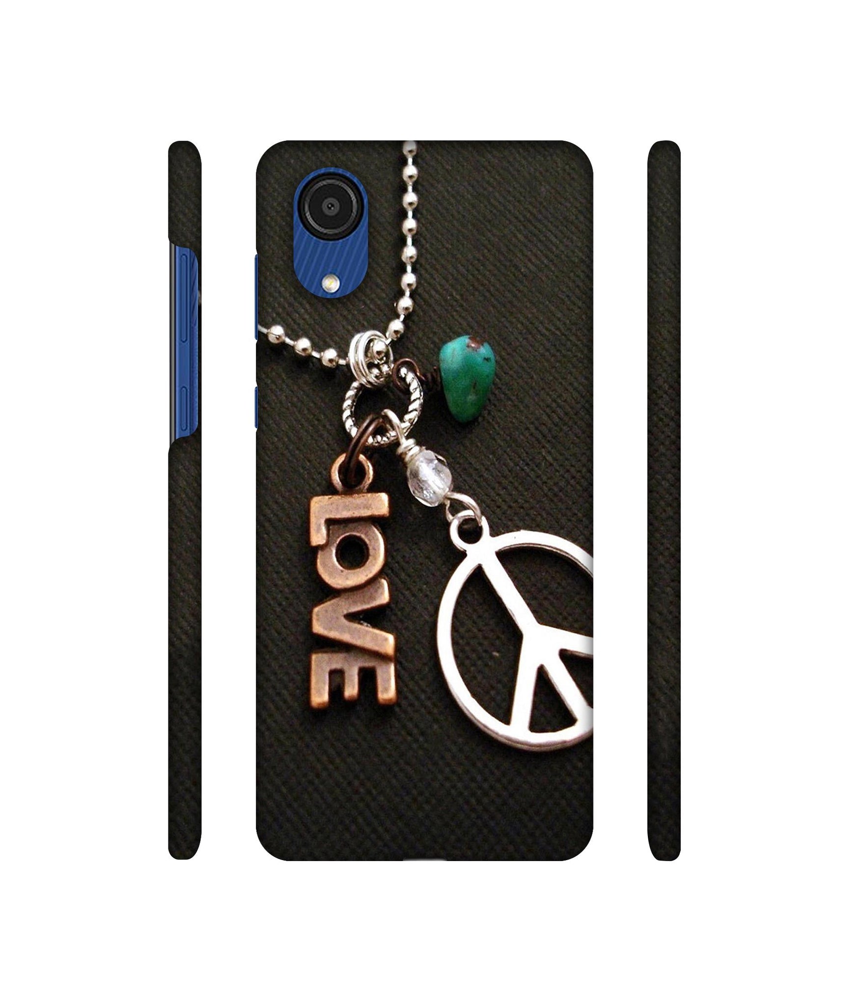 Love and Peace Designer Hard Back Cover for Samsung Galaxy A03 Core
