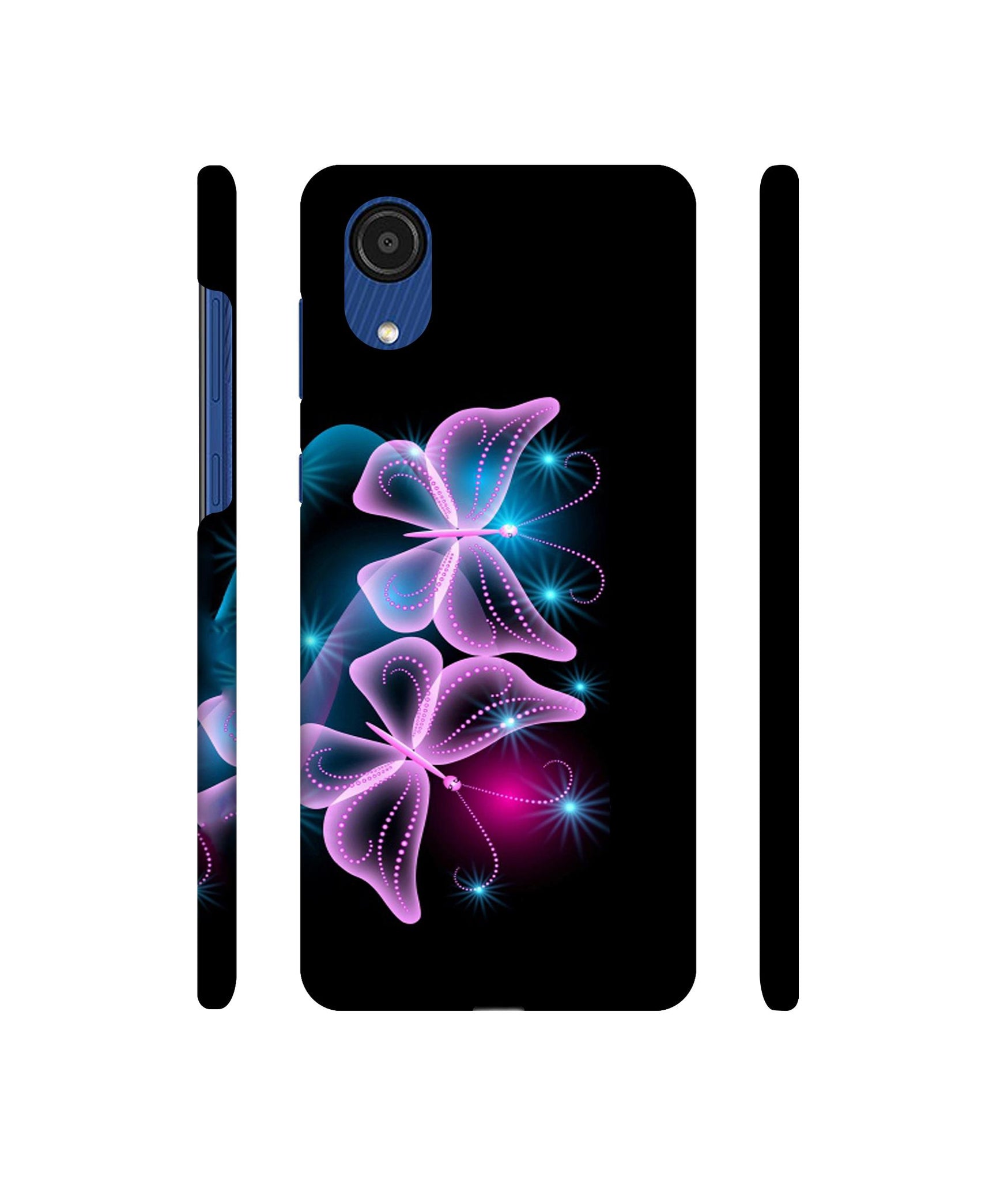 Butterflies Neon Light Designer Hard Back Cover for Samsung Galaxy A03 Core