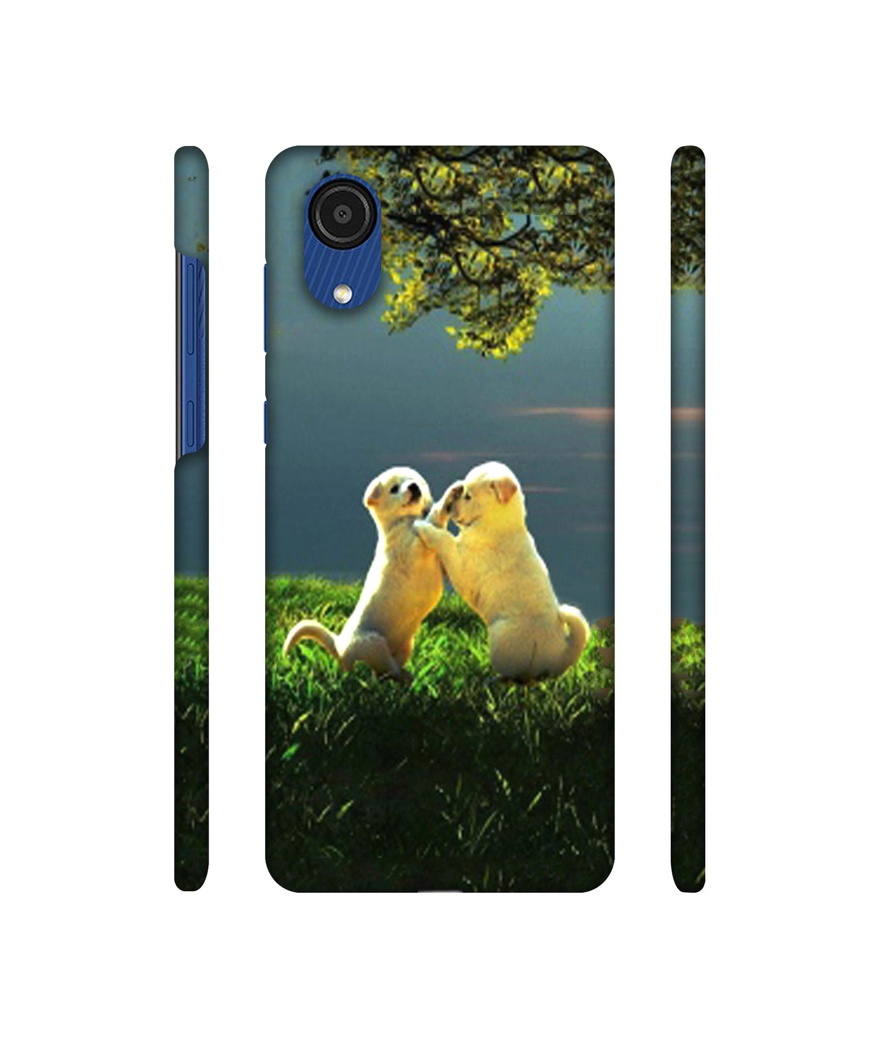Puppy Couple Play Kids Nature Designer Hard Back Cover for Samsung Galaxy A03 Core