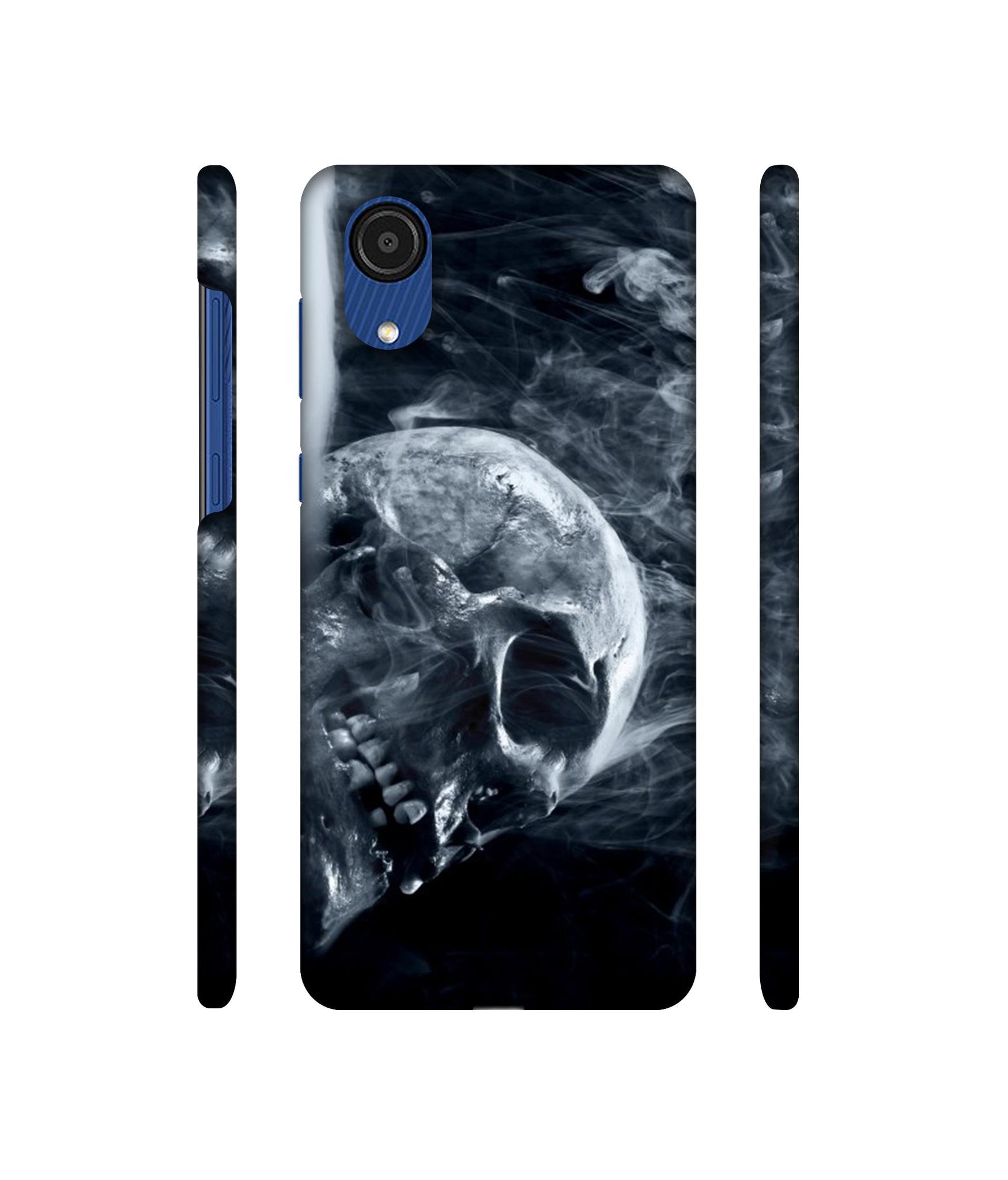 Skull Smoke Blue Scary Death Designer Hard Back Cover for Samsung Galaxy A03 Core