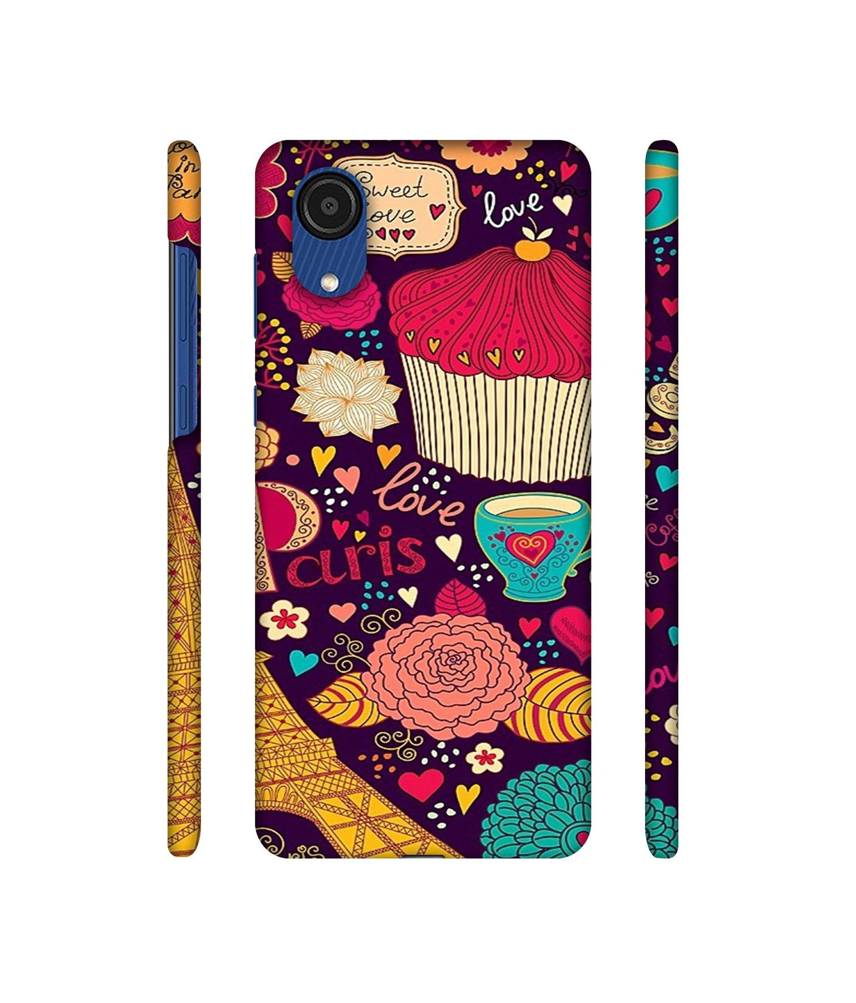 Paris Flower Love Designer Hard Back Cover for Samsung Galaxy A03 Core