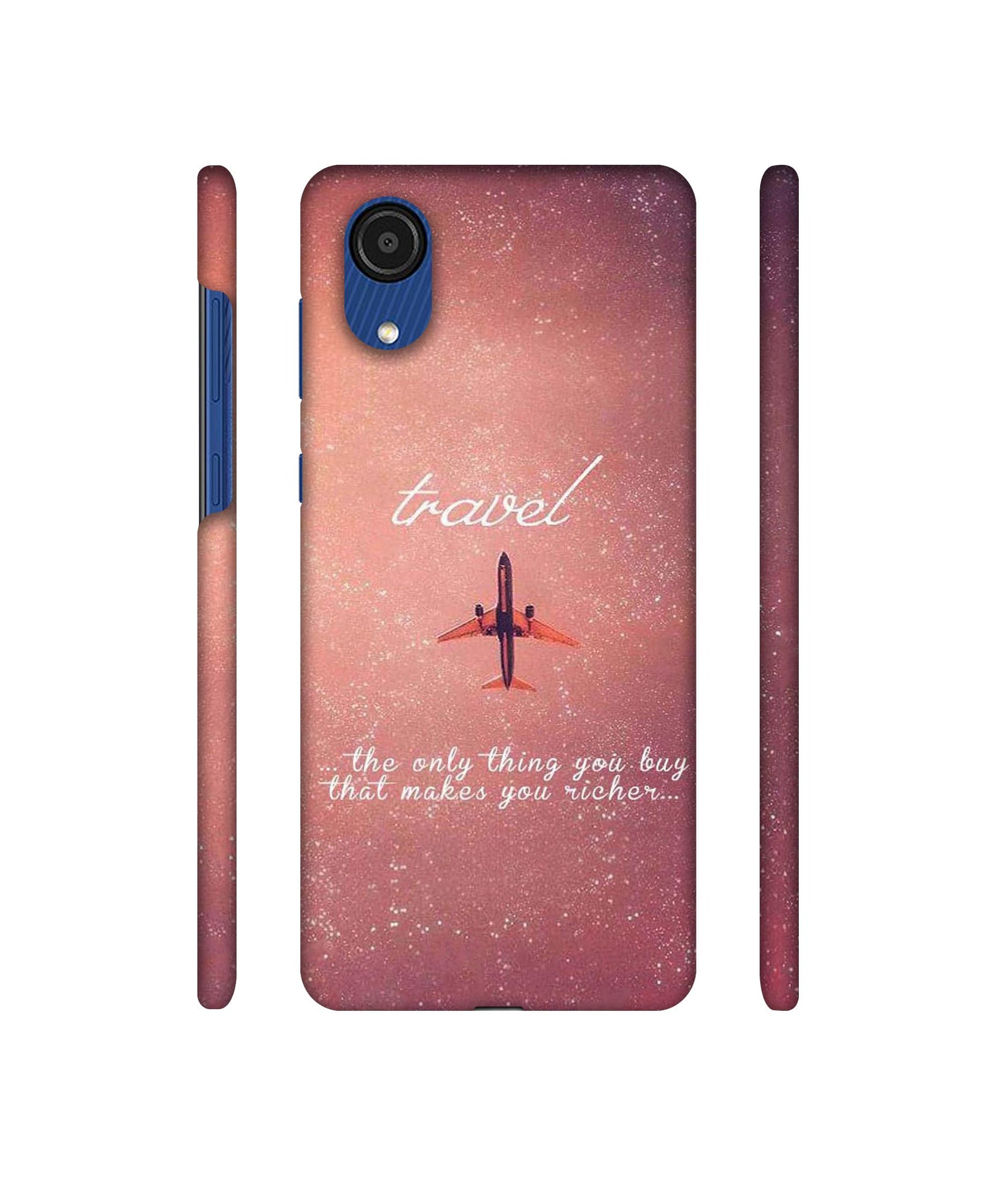 Travel with Plane Designer Hard Back Cover for Samsung Galaxy A03 Core