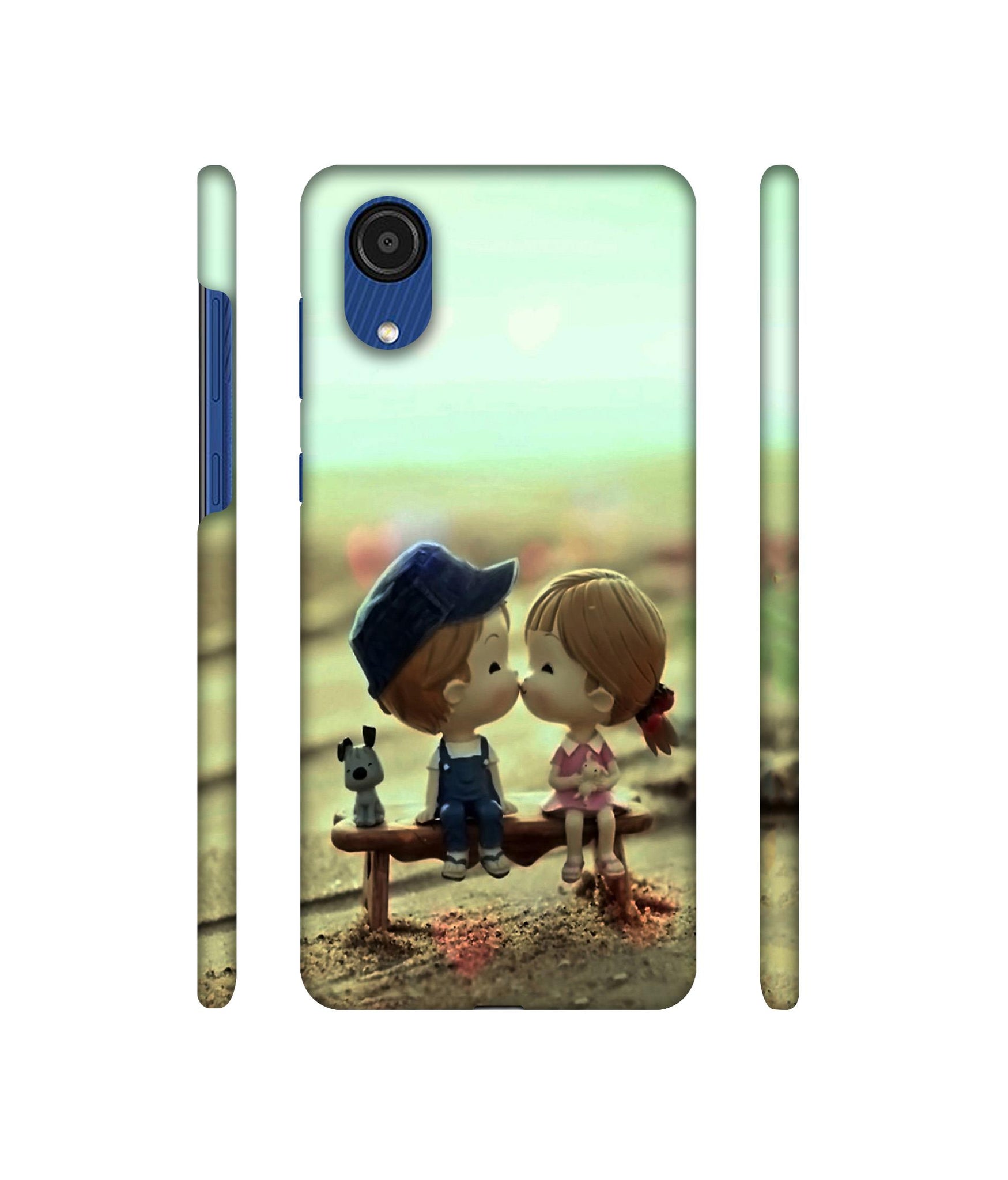 Love Couples Pattern Designer Hard Back Cover for Samsung Galaxy A03 Core