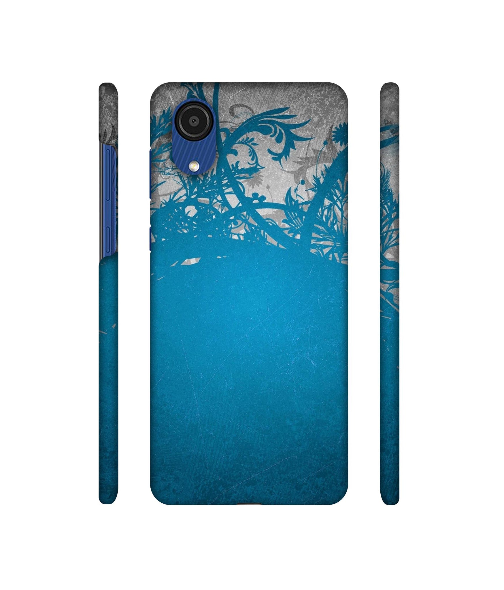 Blue Floral Pattern Designer Hard Back Cover for Samsung Galaxy A03 Core