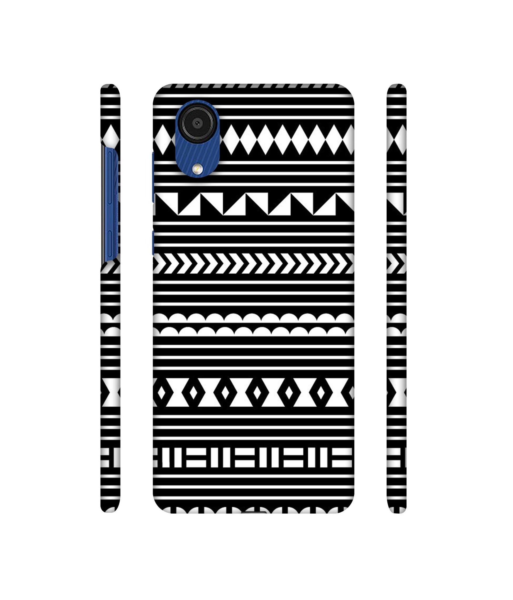Black Pattern Designer Hard Back Cover for Samsung Galaxy A03 Core