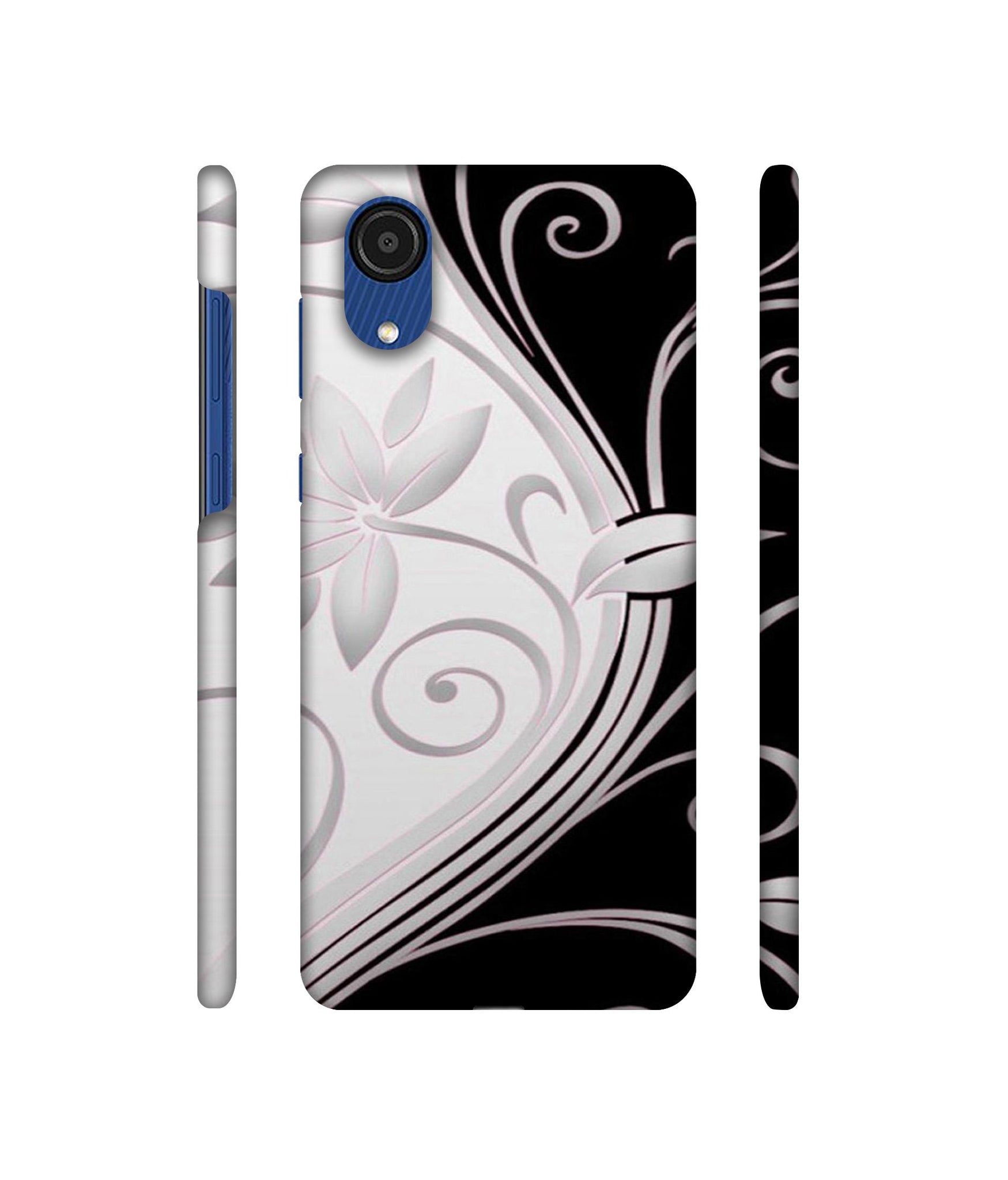 Black And White Flower Designer Hard Back Cover for Samsung Galaxy A03 Core