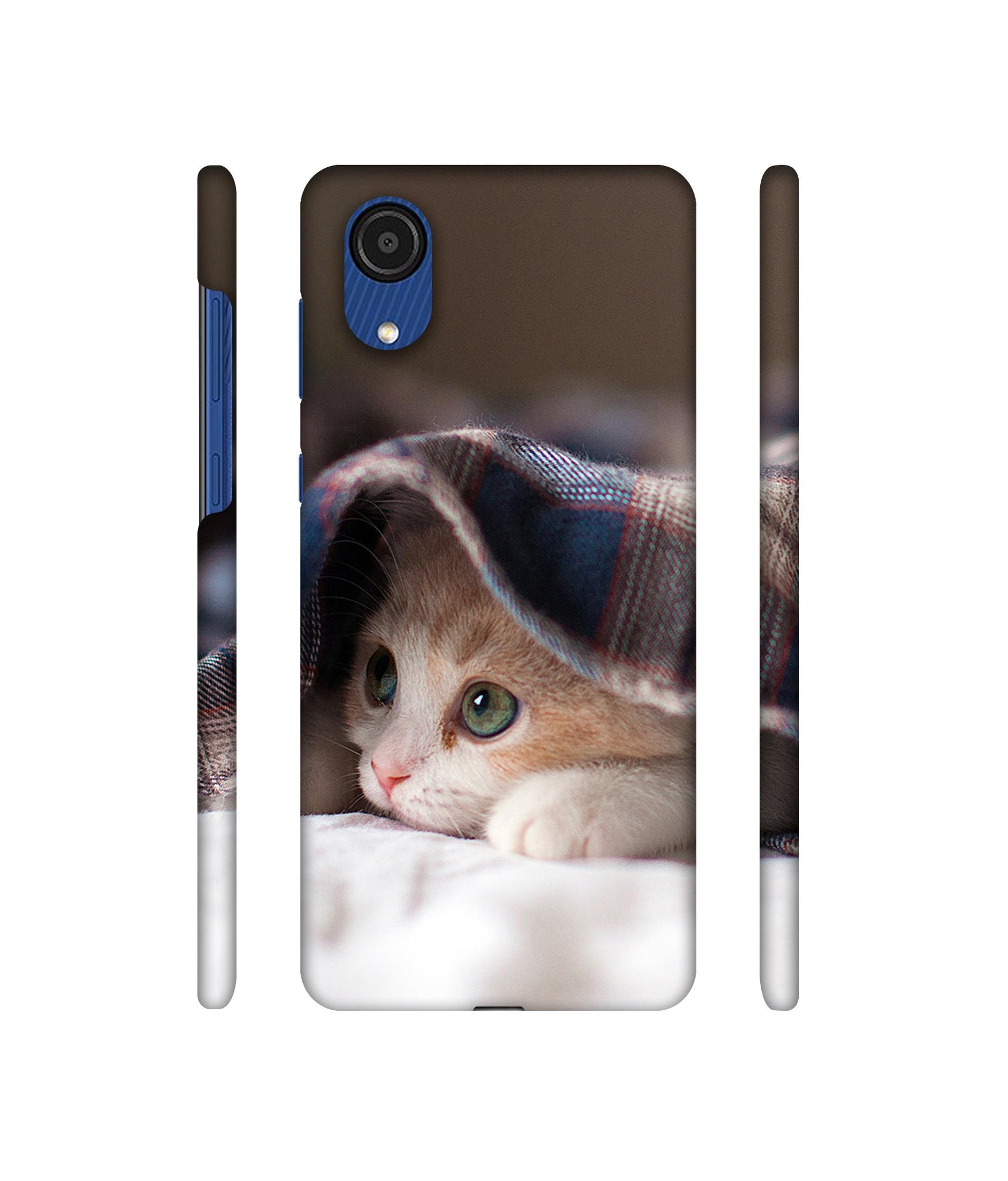 Sleepy Kitten Designer Hard Back Cover for Samsung Galaxy A03 Core