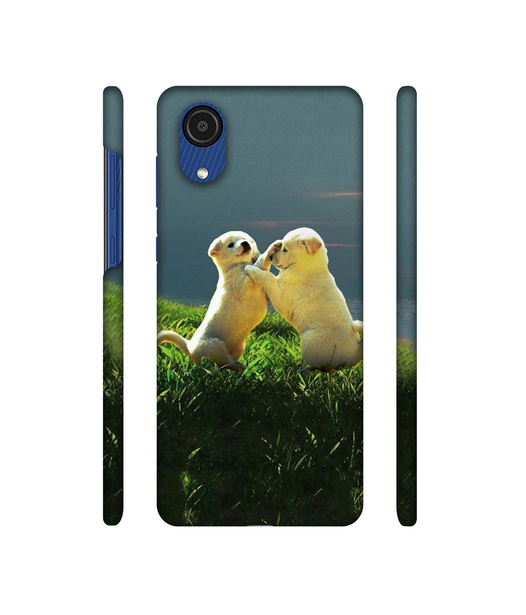 Puppy Couple Sunset Designer Hard Back Cover for Samsung Galaxy A03 Core