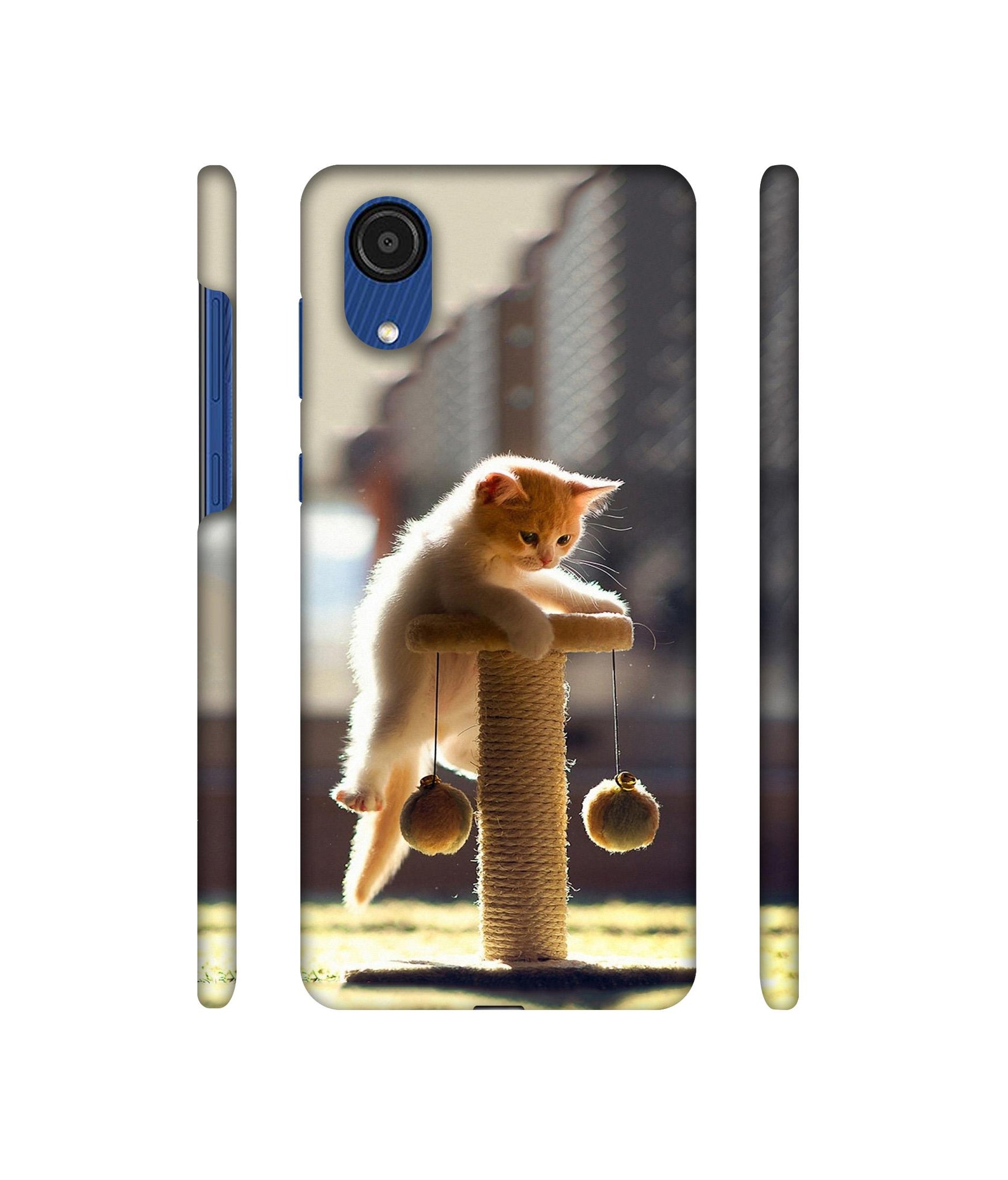 Cat Climbing Designer Hard Back Cover for Samsung Galaxy A03 Core