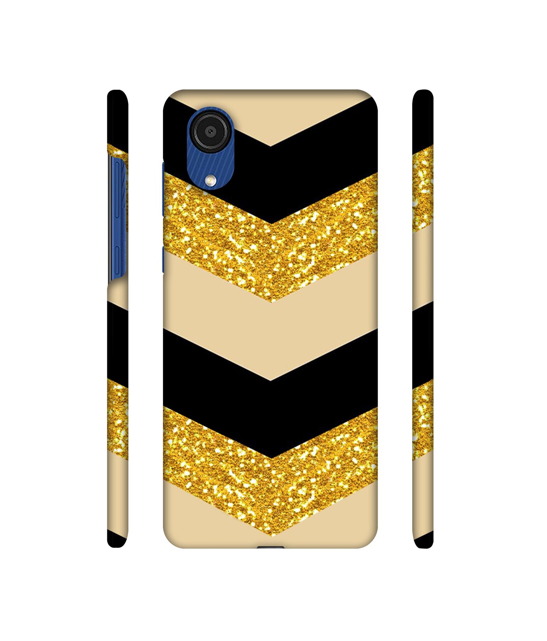 Black & Gold Designer Hard Back Cover for Samsung Galaxy A03 Core