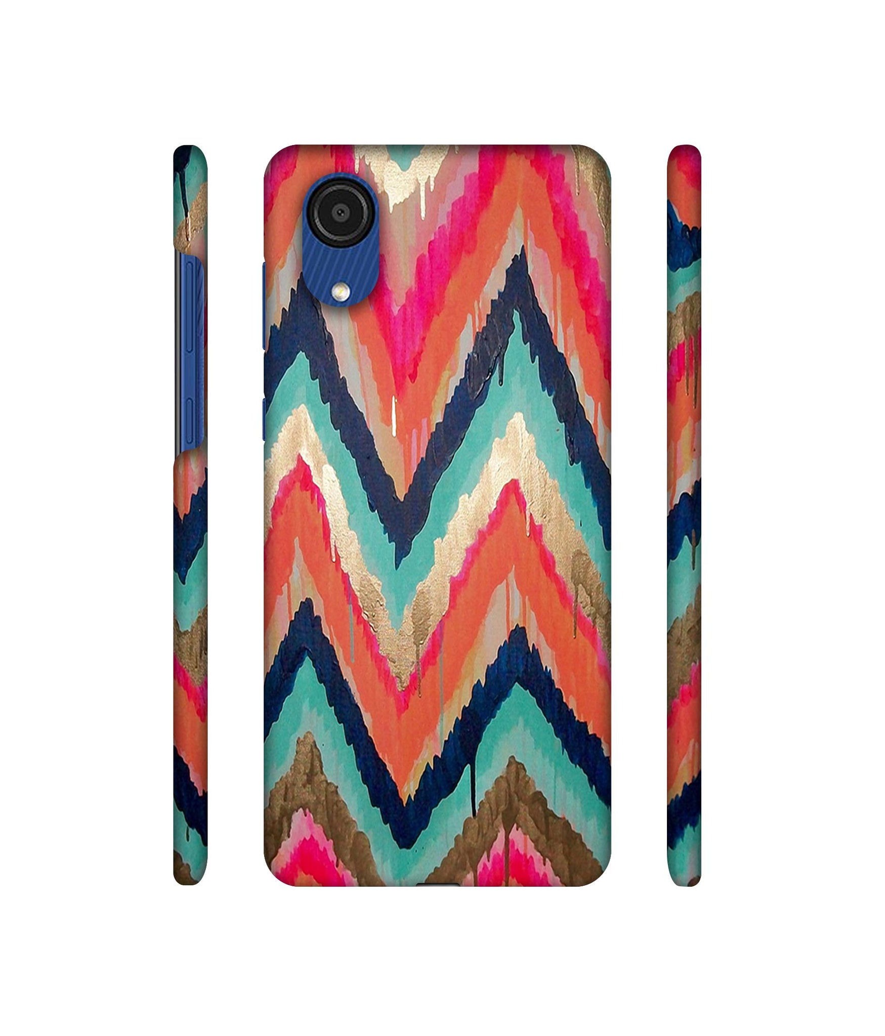 Colorful Zig-Zag Lines Art Designer Hard Back Cover for Samsung Galaxy A03 Core