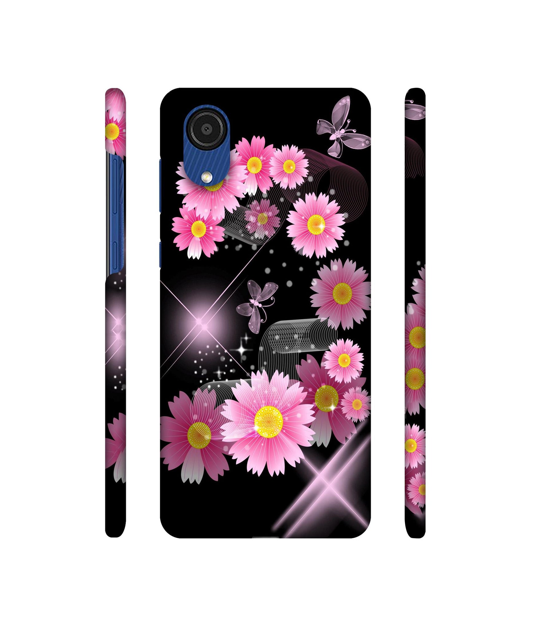 Pink Flower Designer Hard Back Cover for Samsung Galaxy A03 Core
