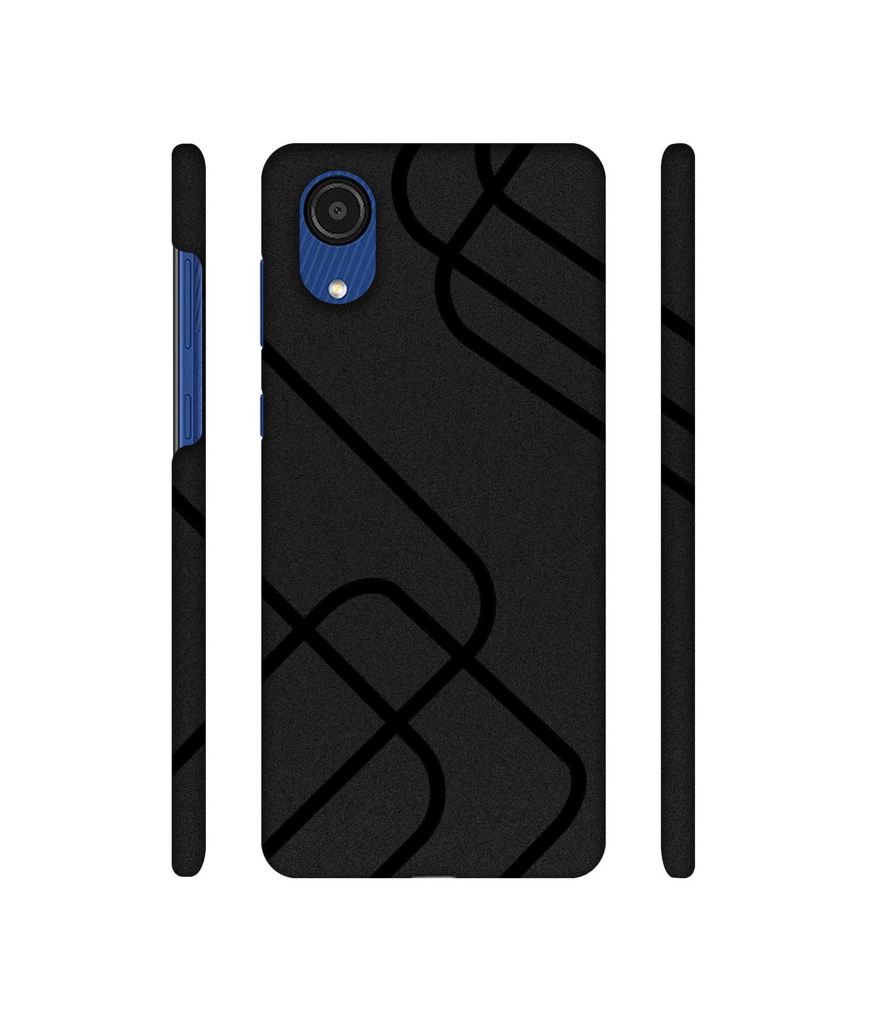 Zig-Zag Black Line Designer Hard Back Cover for Samsung Galaxy A03 Core