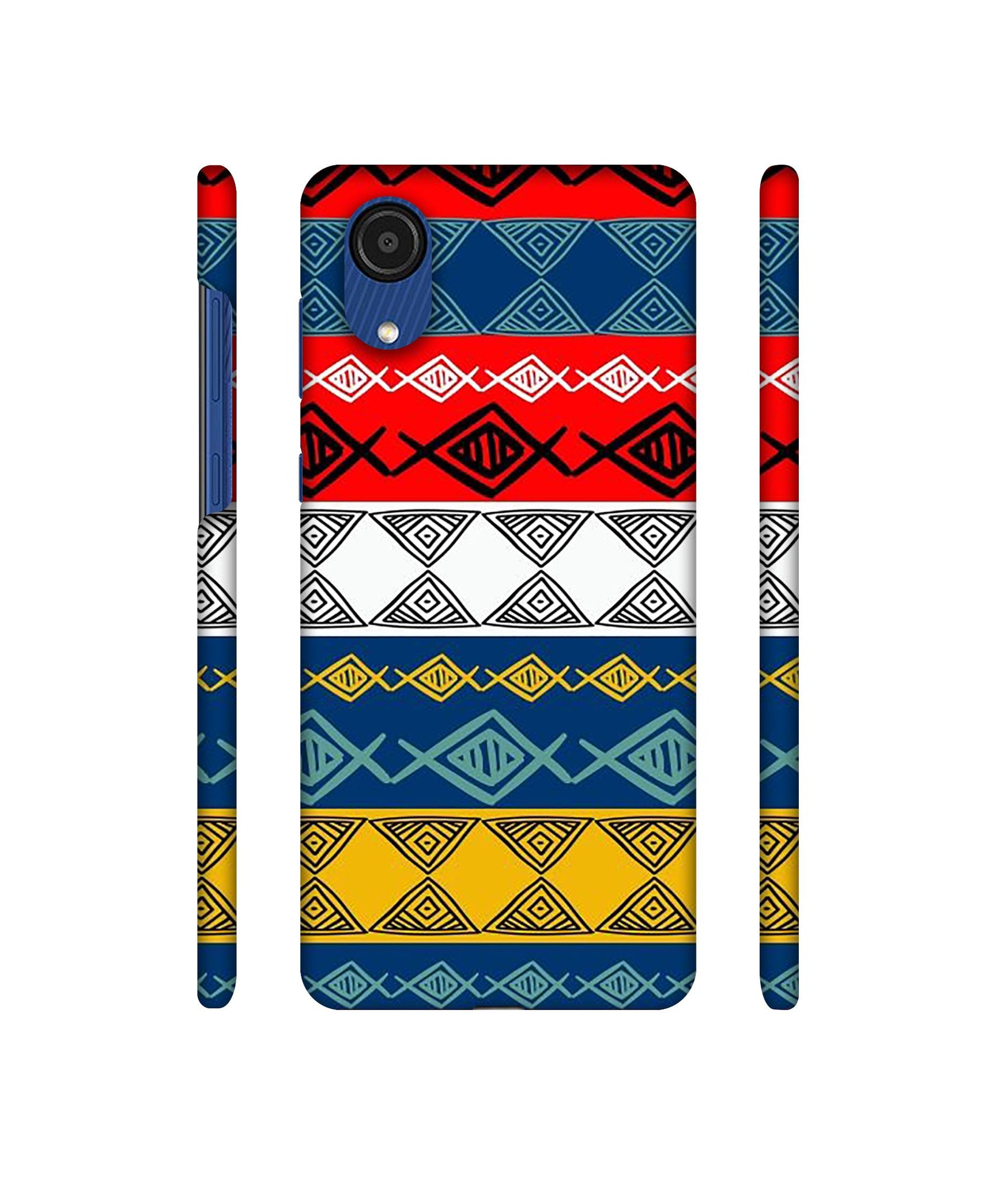 Colorful Hand Made Rangoli Art Designer Hard Back Cover for Samsung Galaxy A03 Core