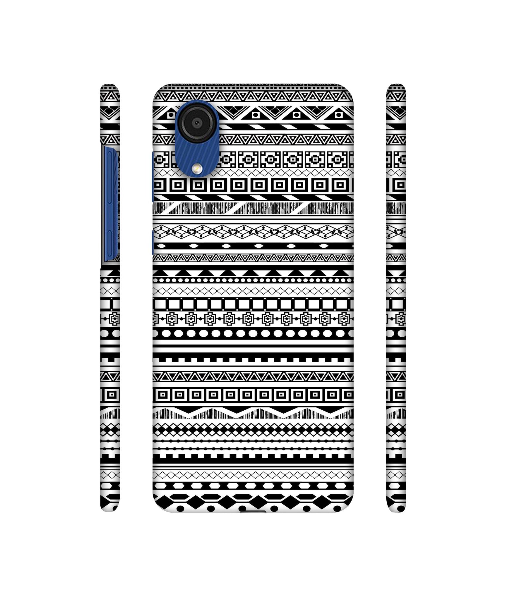 Black & White Patterns Designer Hard Back Cover for Samsung Galaxy A03 Core