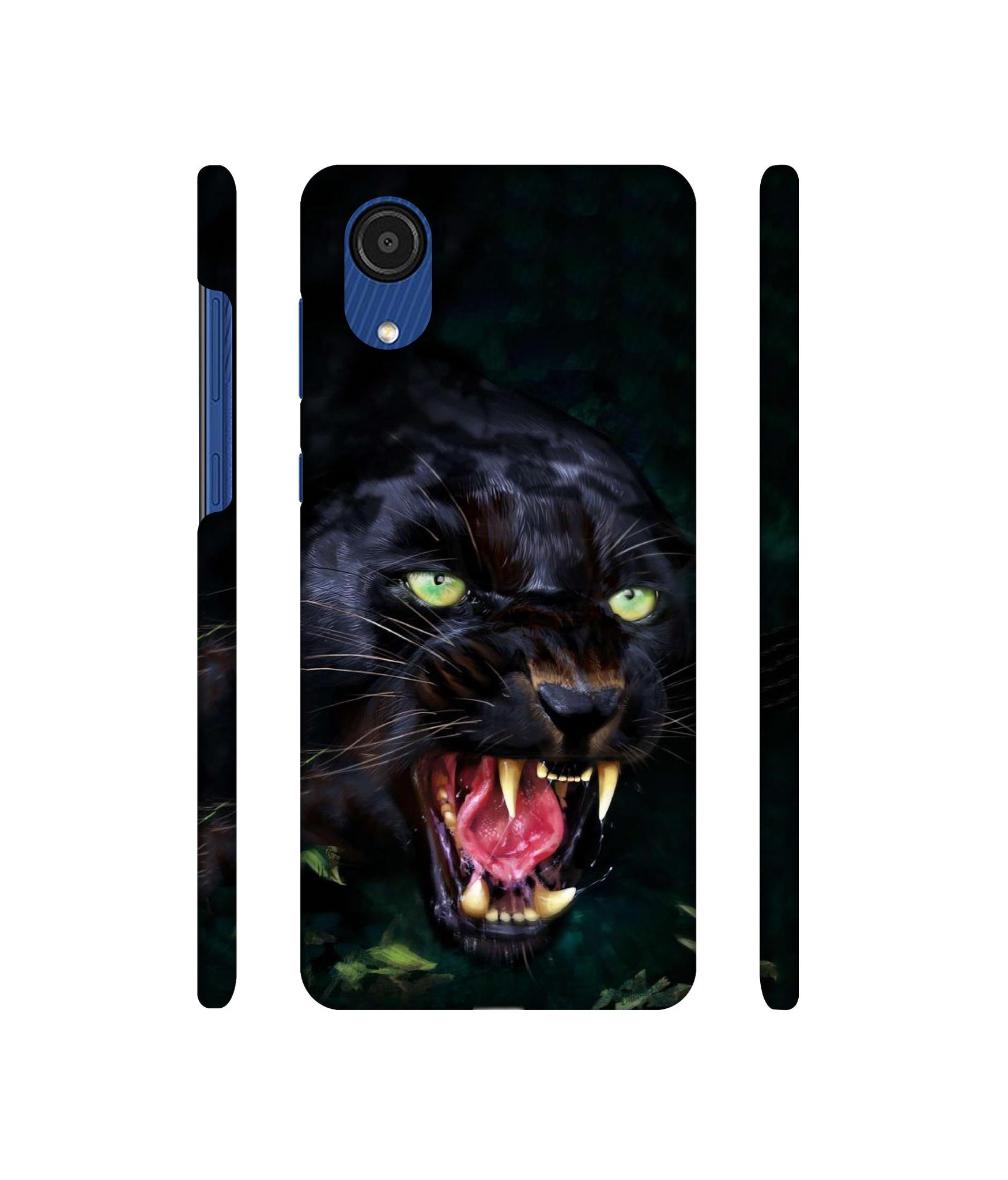 Angry Black Tiger Face Designer Hard Back Cover for Samsung Galaxy A03 Core