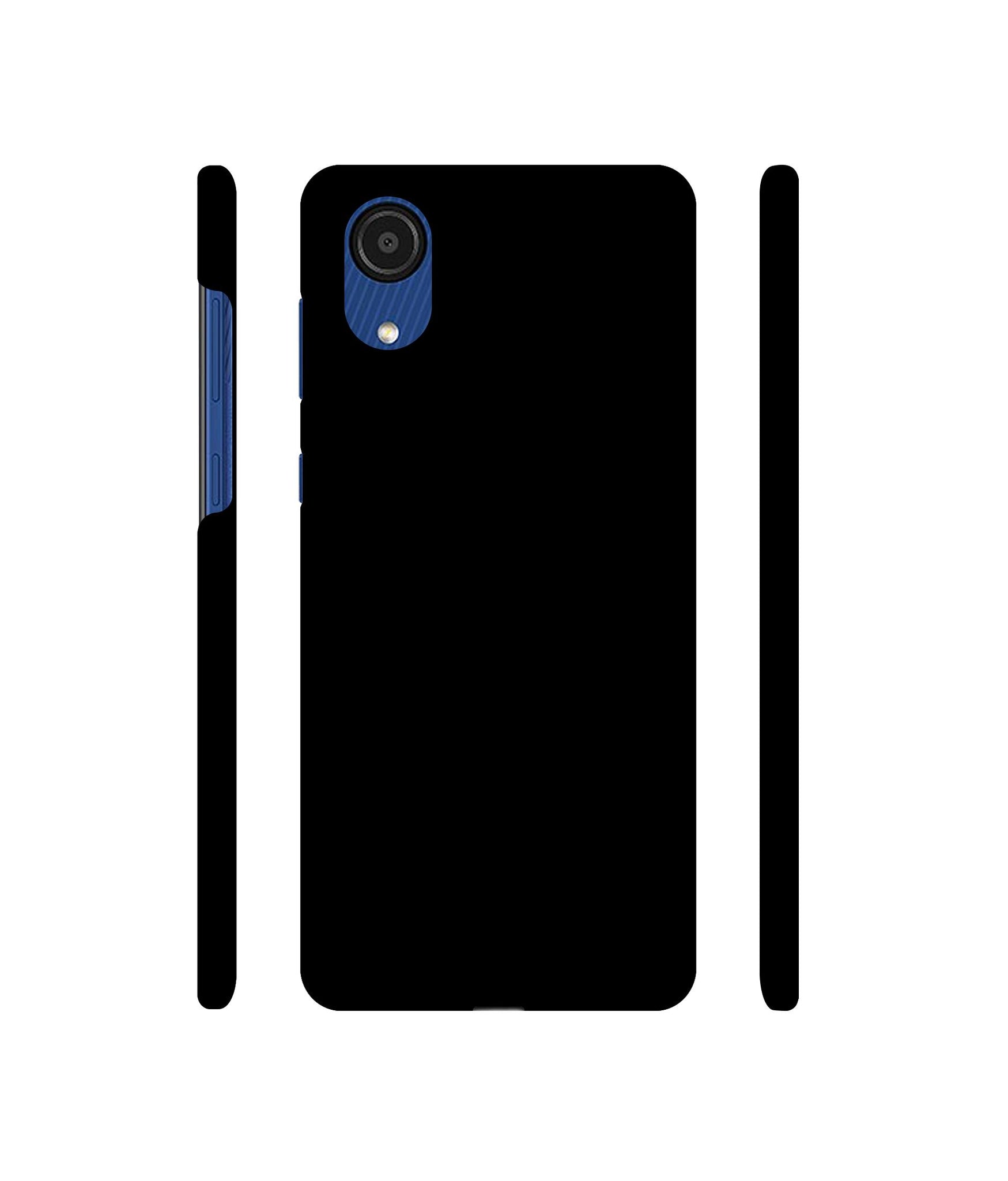 Solid Black Designer Hard Back Cover for Samsung Galaxy A03 Core