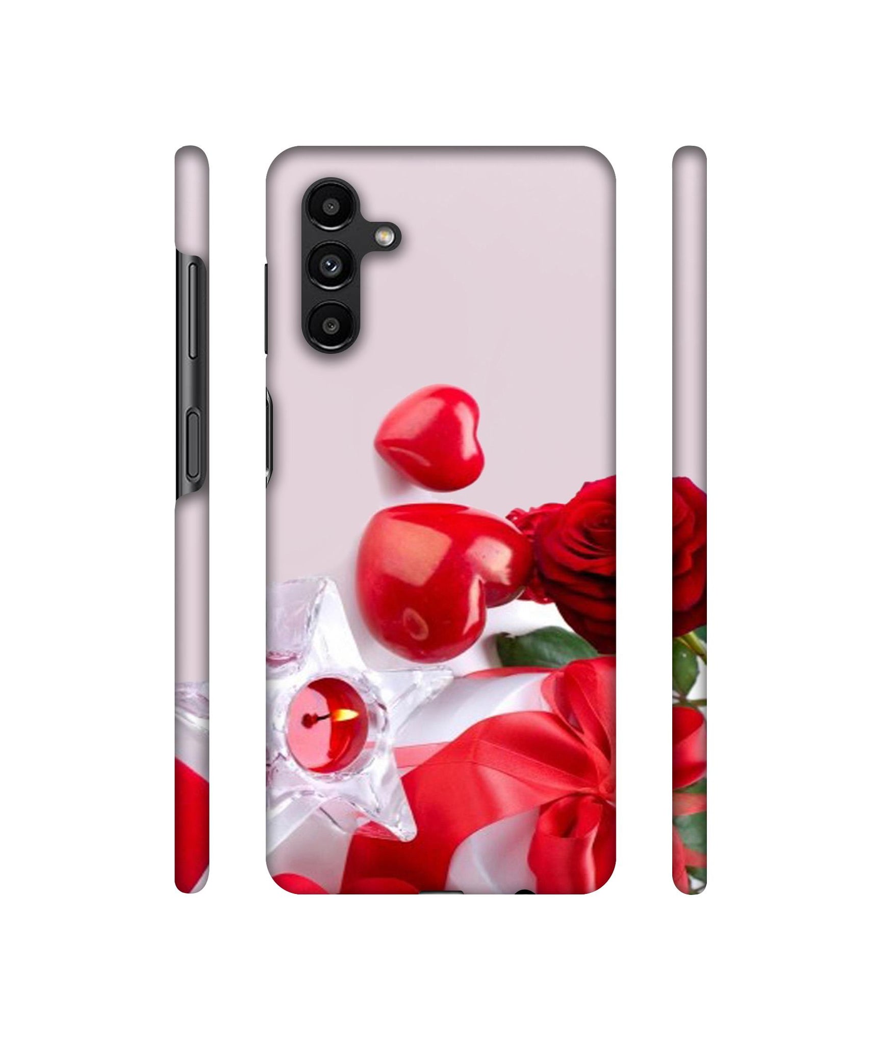 Red Rose Heart Valentines Couple Designer Hard Back Cover for Samsung Galaxy A13 5G