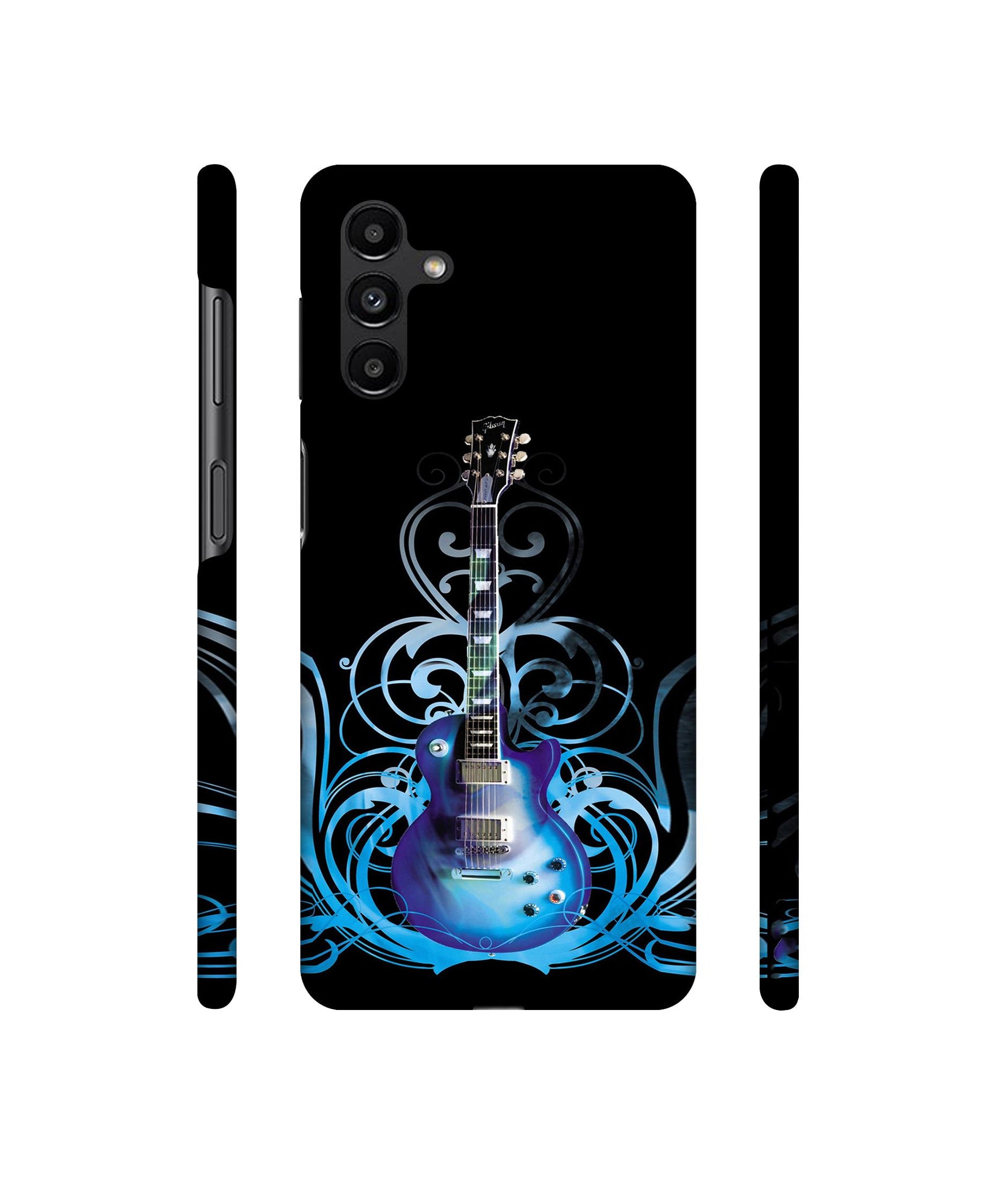 Guitar In Blue Pattern Designer Hard Back Cover for Samsung Galaxy A13 5G