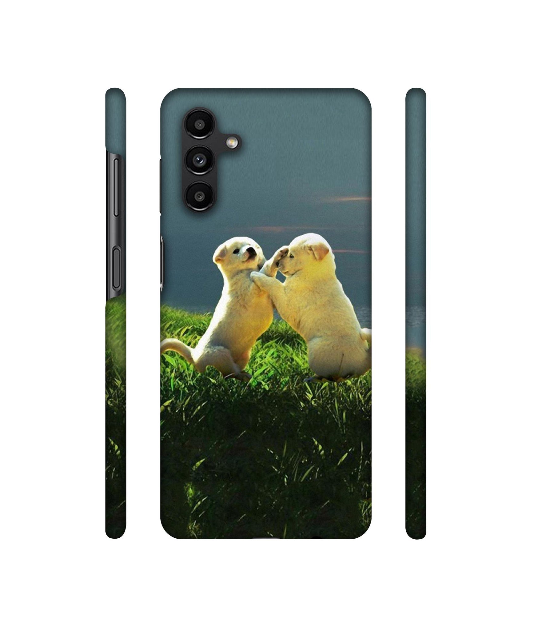 Puppy Couple Sunset Designer Hard Back Cover for Samsung Galaxy A13 5G