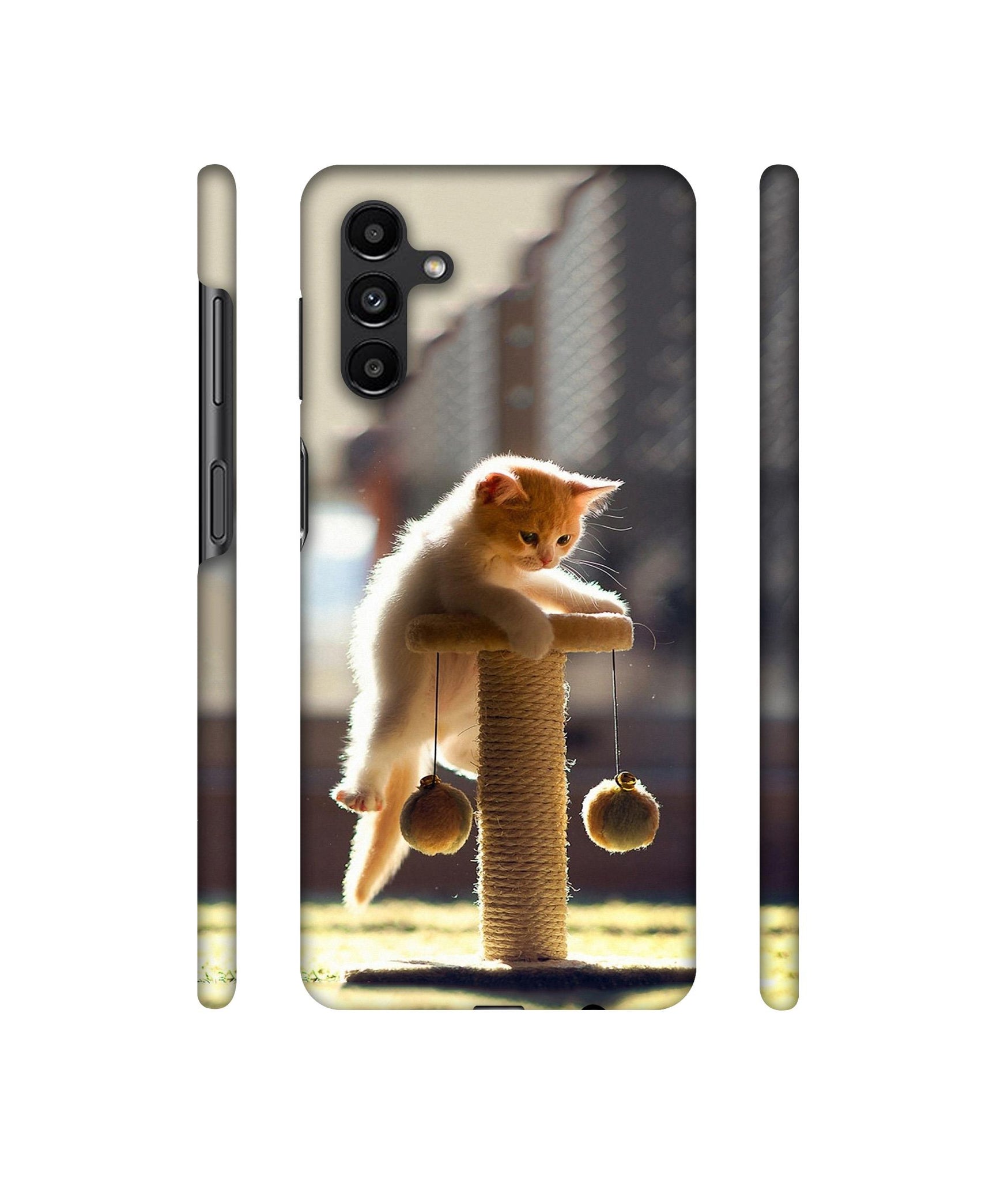 Cat Climbing Designer Hard Back Cover for Samsung Galaxy A13 5G