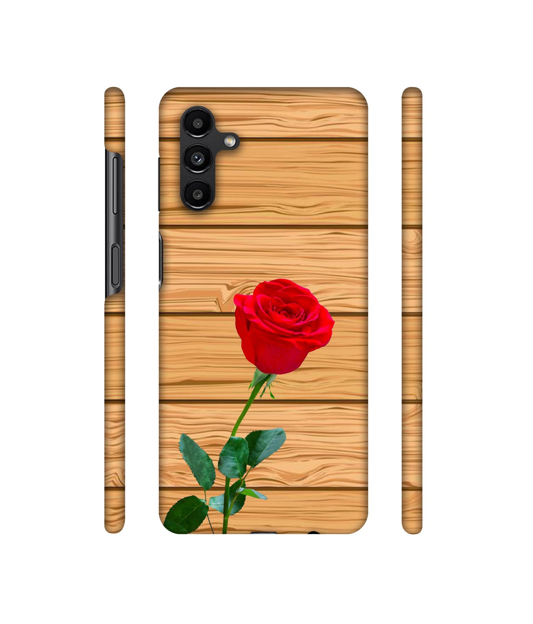 Rose With Wooden Texture Designer Hard Back Cover for Samsung Galaxy A13 5G