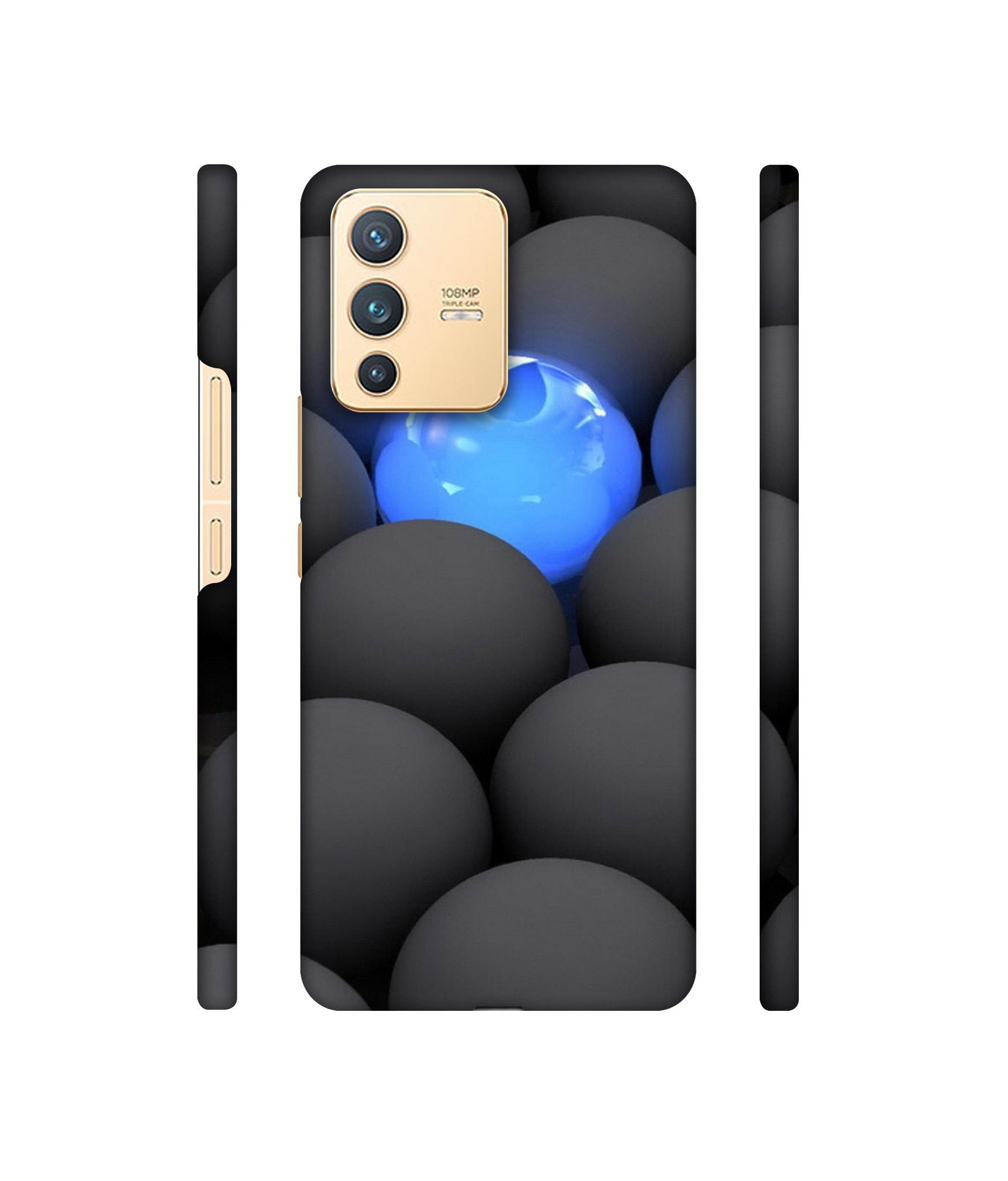 Balls Dark Neon Sight Surface Designer Hard Back Cover for Vivo V23 5G