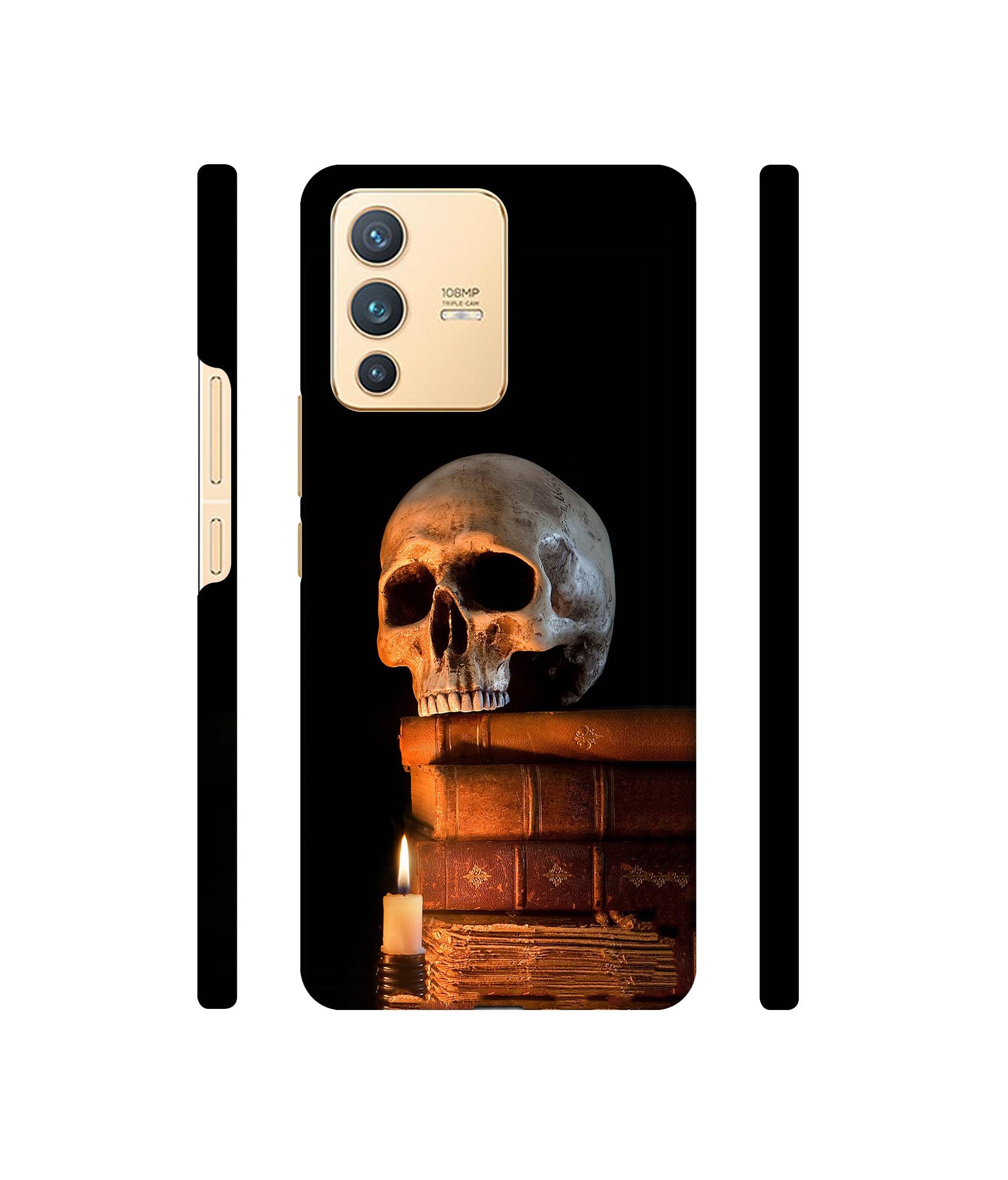 Skull Magic Candles Books Designer Hard Back Cover for Vivo V23 5G