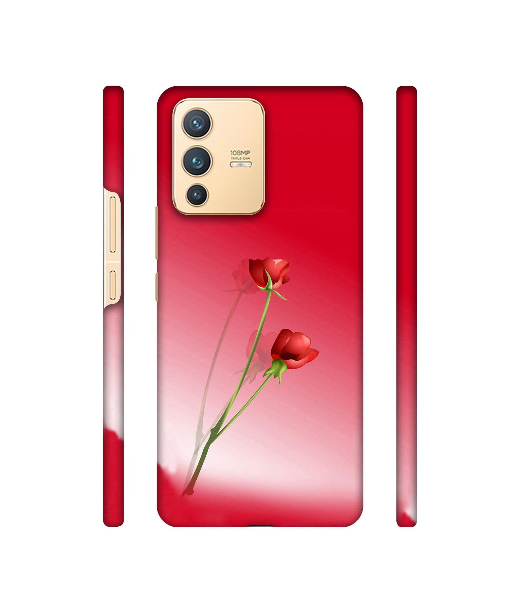 Red Roses Designer Hard Back Cover for Vivo V23 5G