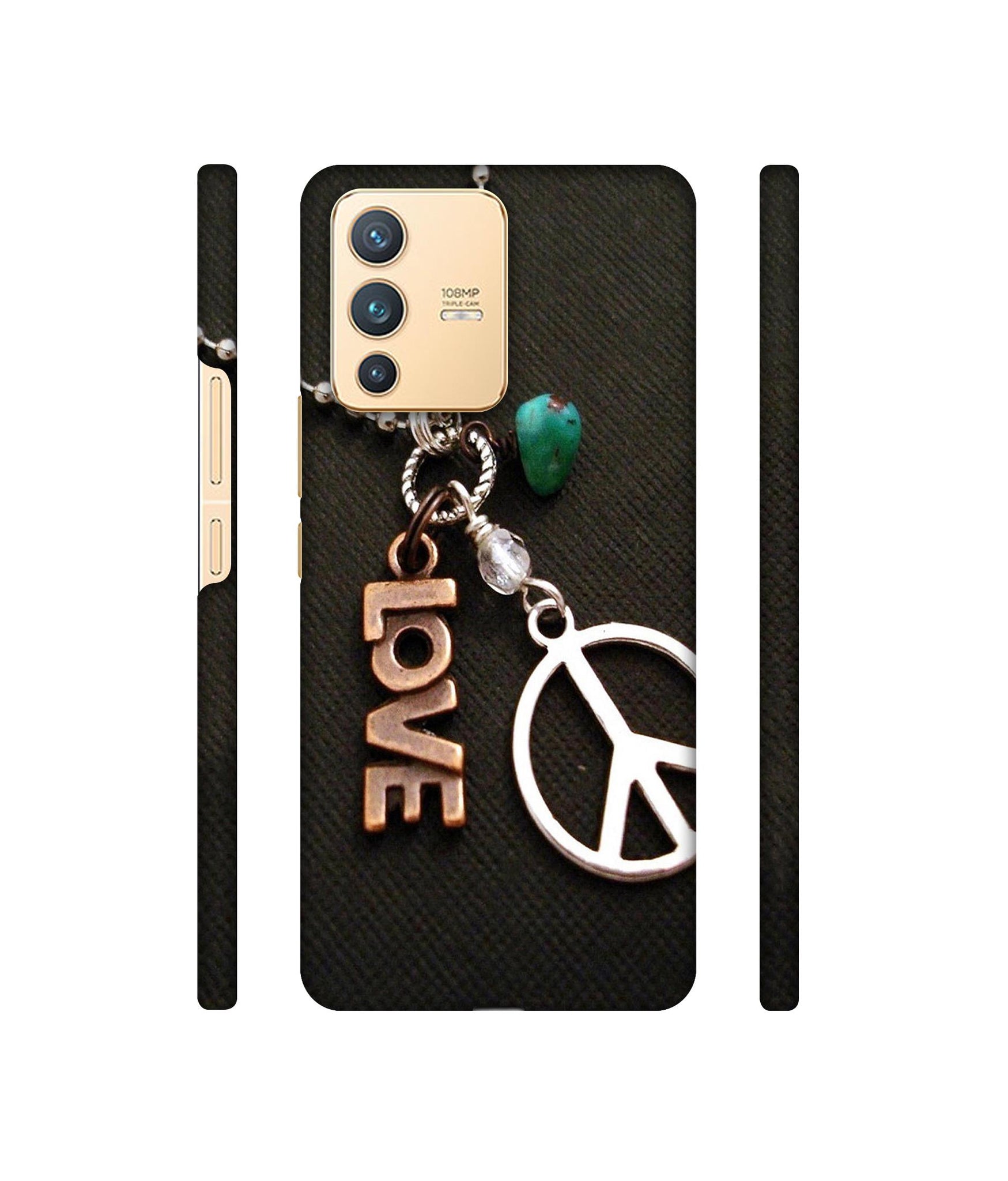 Love and Peace Designer Hard Back Cover for Vivo V23 5G