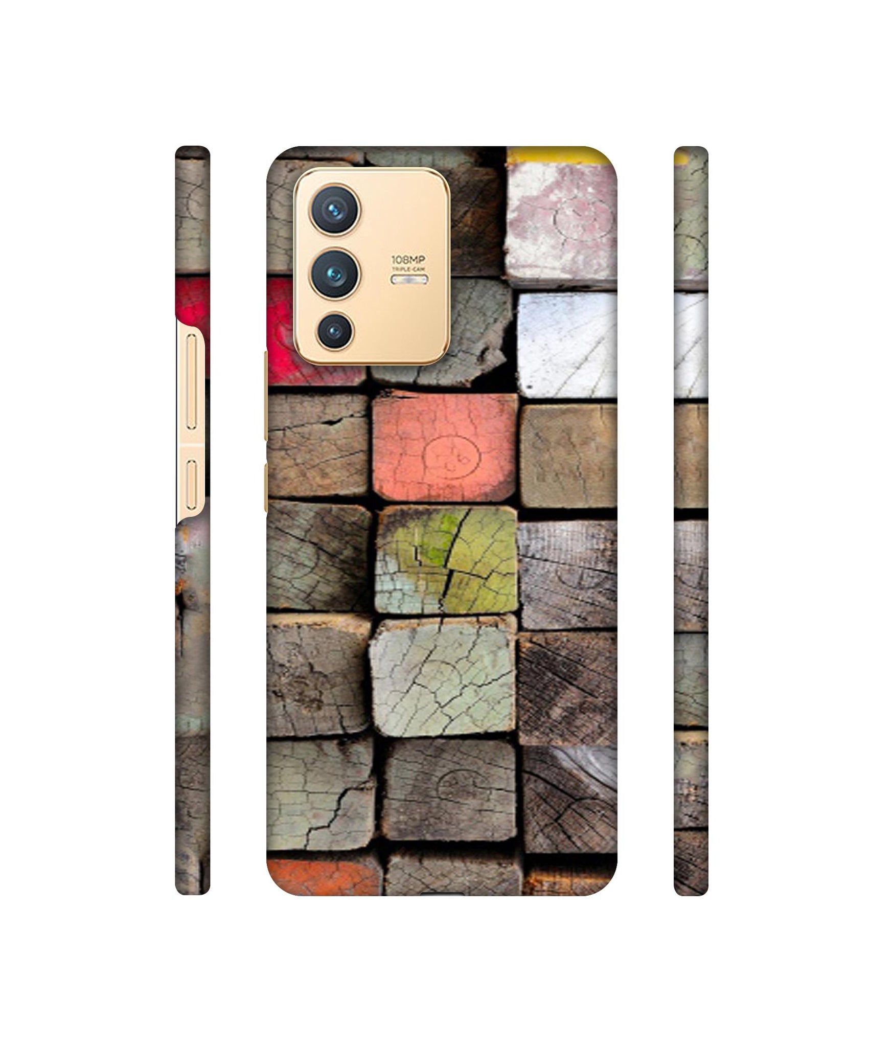 Wood Lumber Paint Designer Hard Back Cover for Vivo V23 5G
