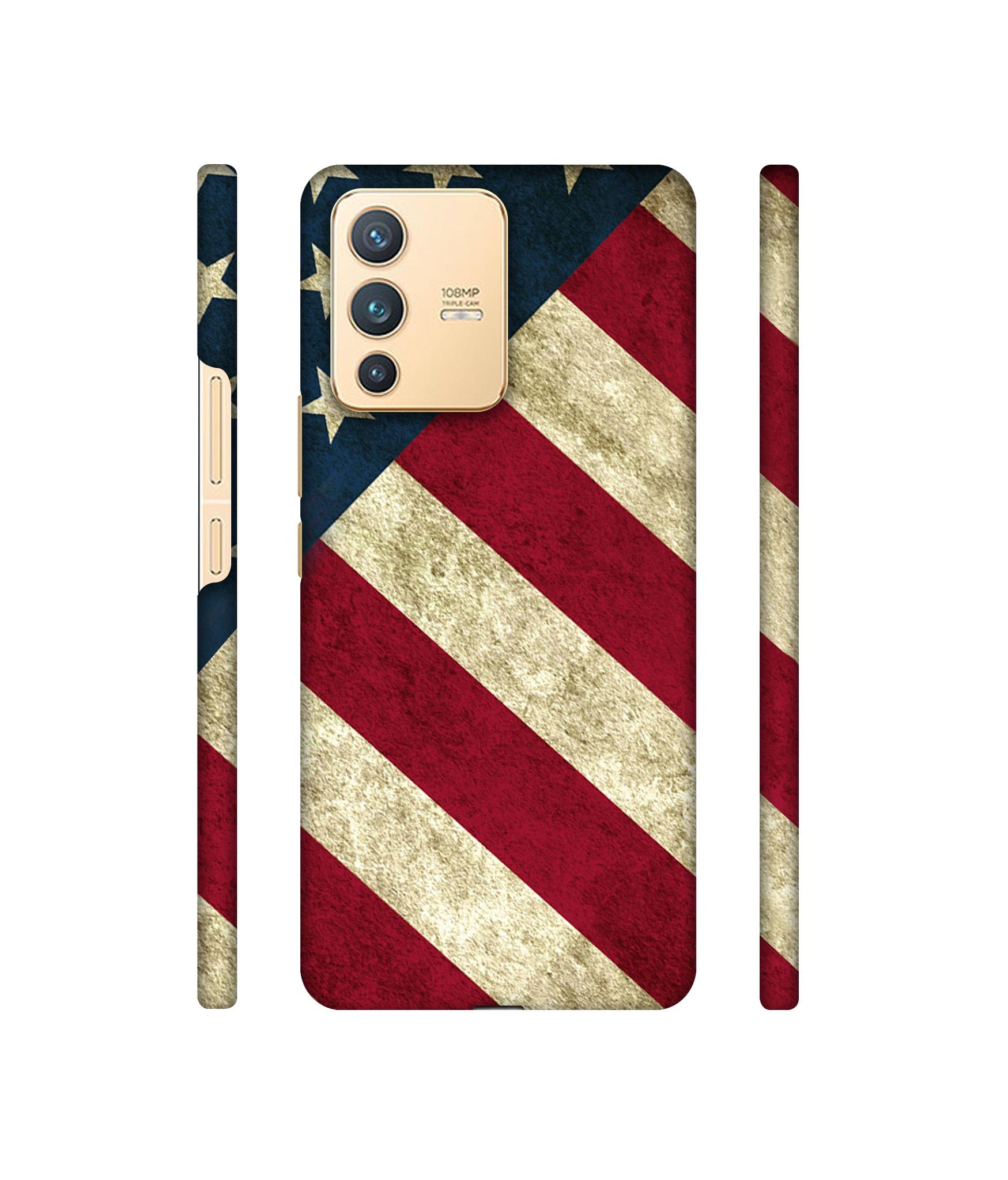 USA Flag Designer Hard Back Cover for Vivo V23 5G