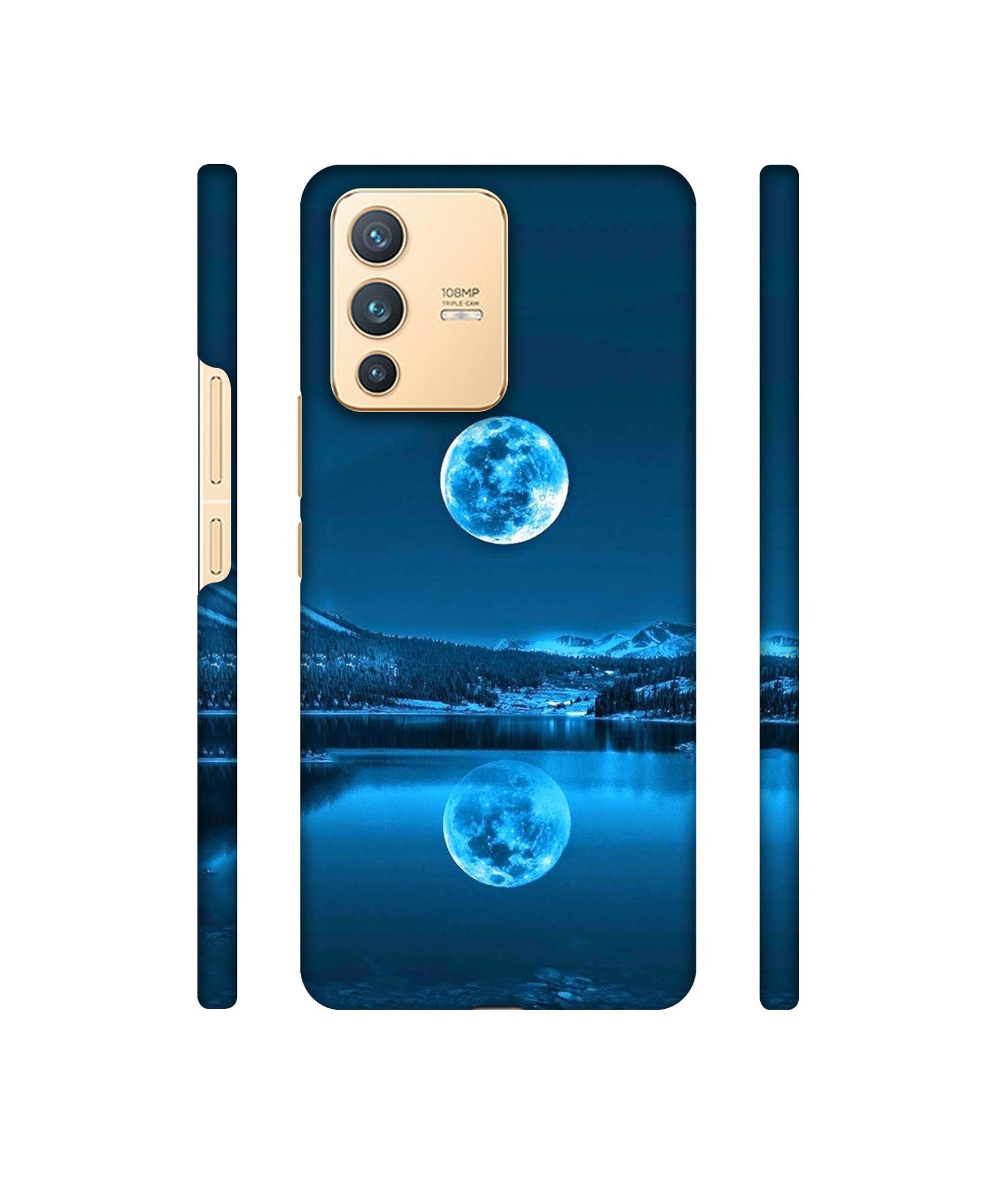 Awesome Moon Designer Hard Back Cover for Vivo V23 5G