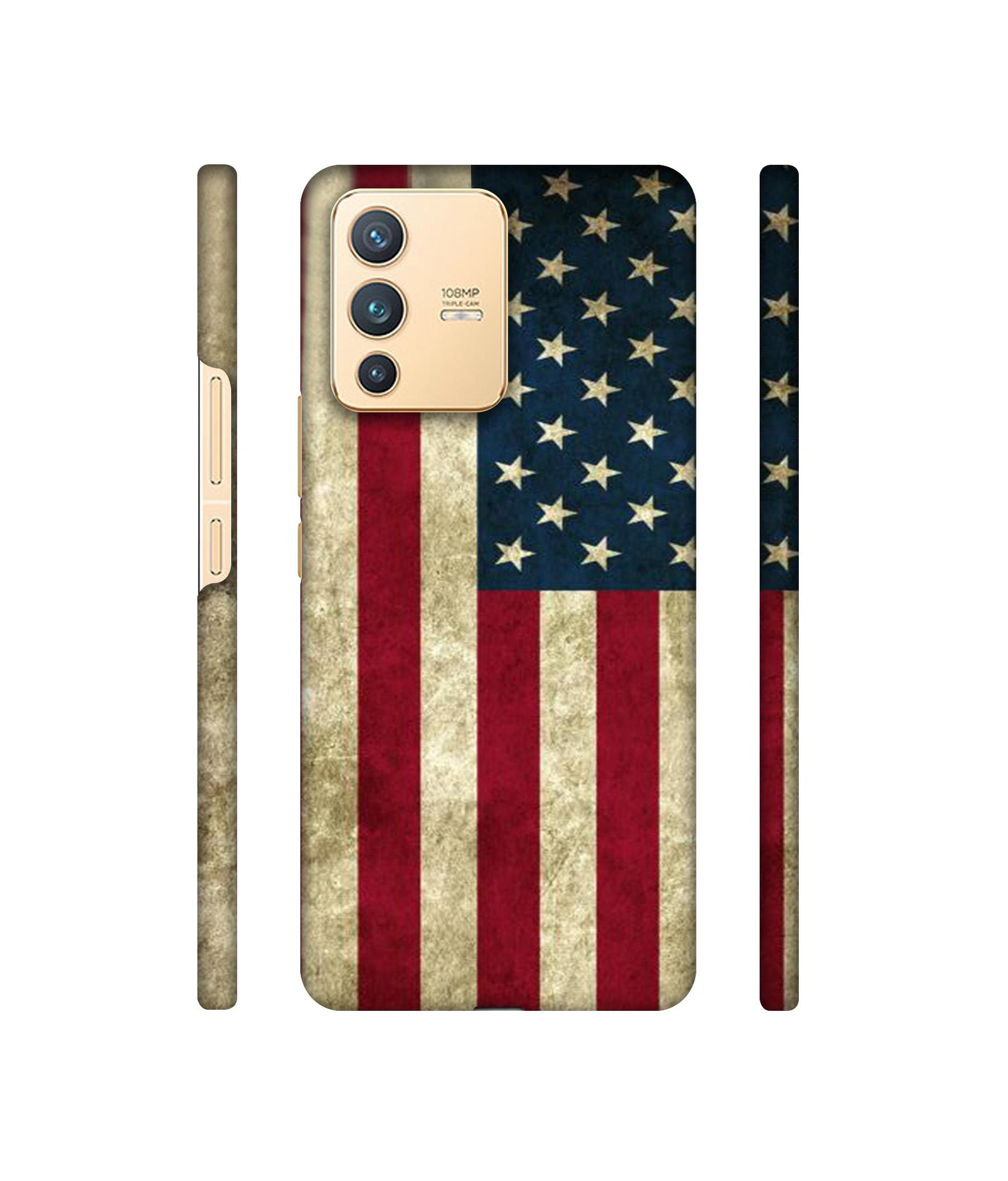 Vingate USA Flag Designer Hard Back Cover for Vivo V23 5G