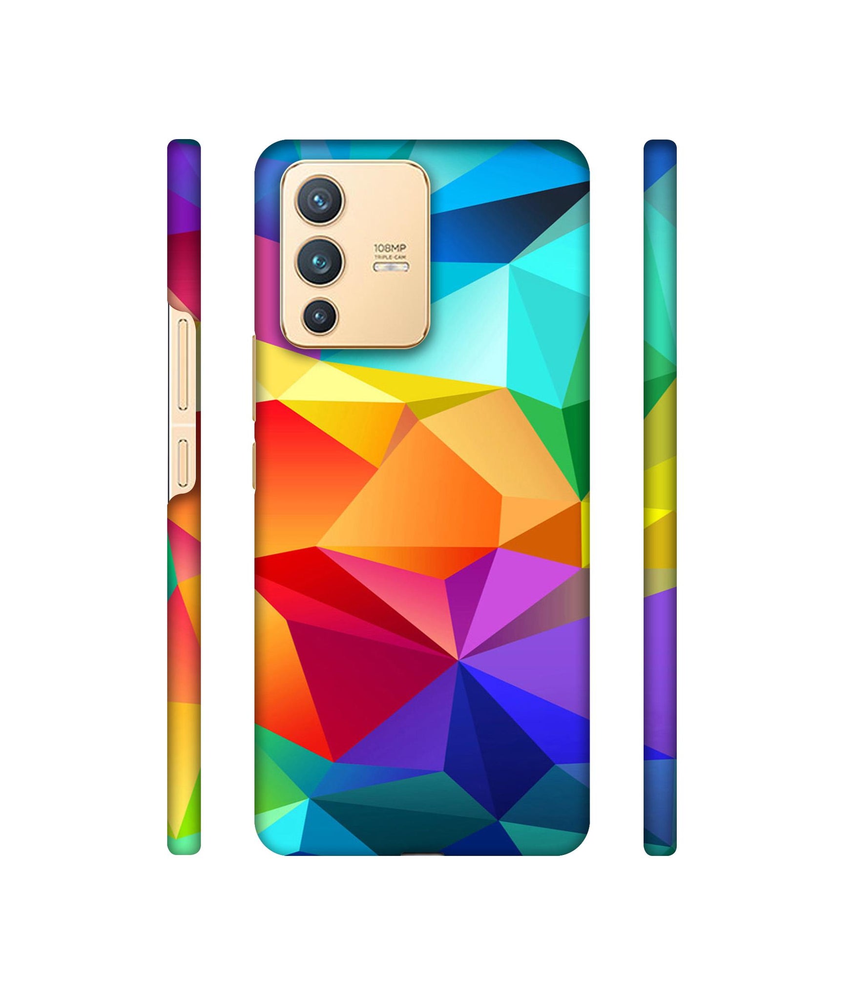 Colorful Pattern Designer Hard Back Cover for Vivo V23 5G