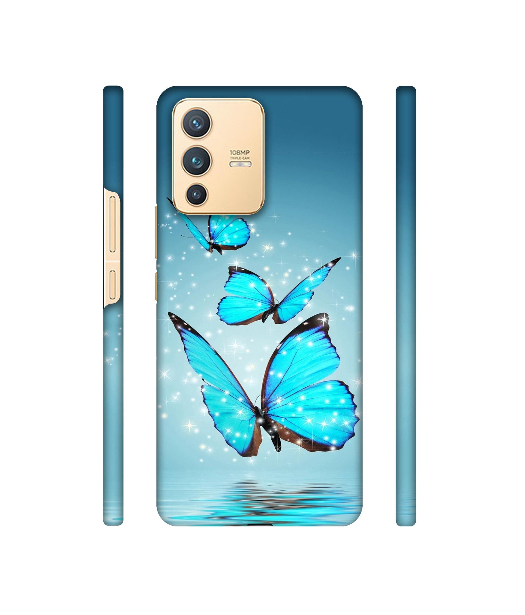 Flying Butterflies Designer Hard Back Cover for Vivo V23 5G