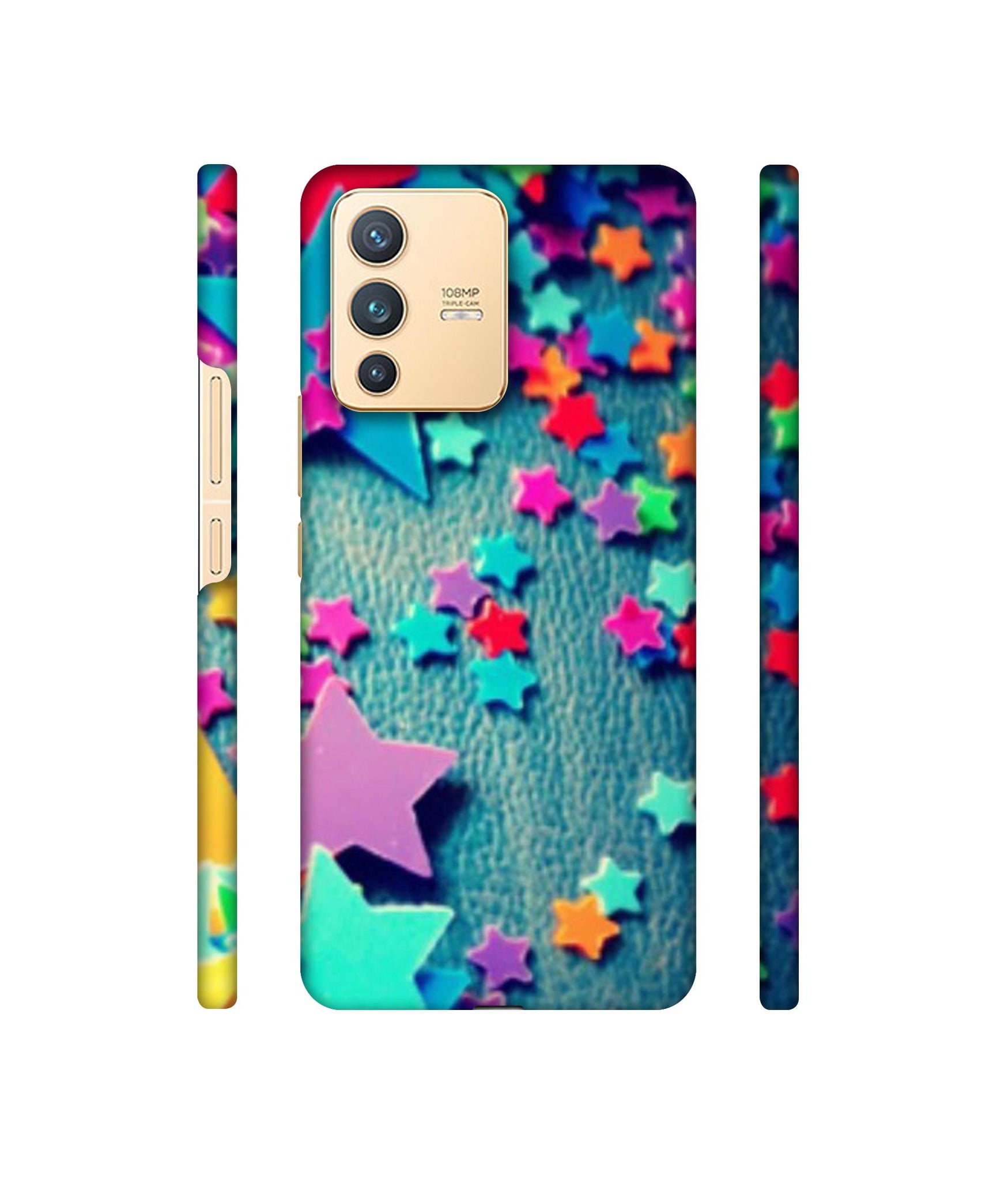 Colorful Stars Designer Hard Back Cover for Vivo V23 5G