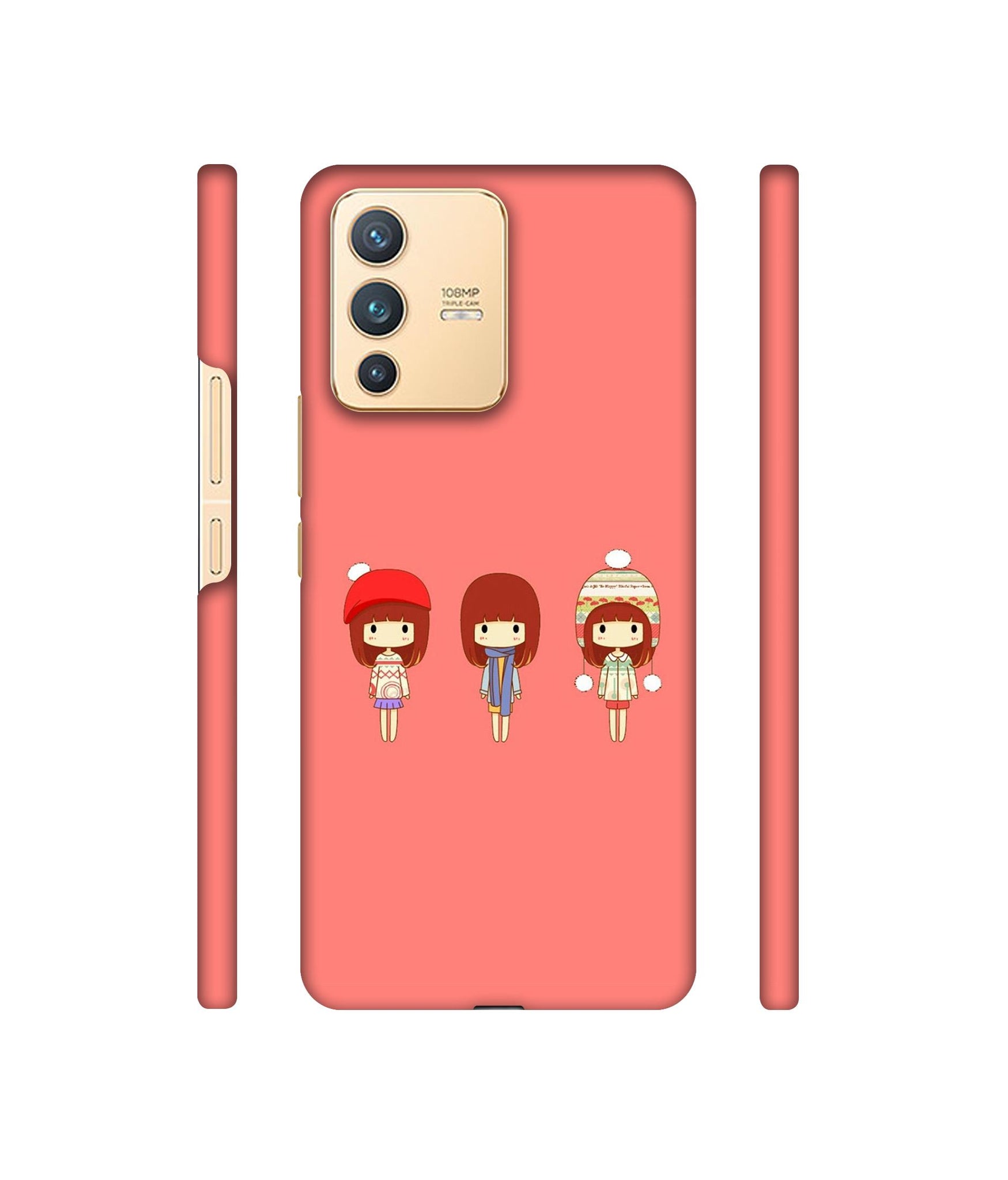 Cute Girls Designer Hard Back Cover for Vivo V23 5G