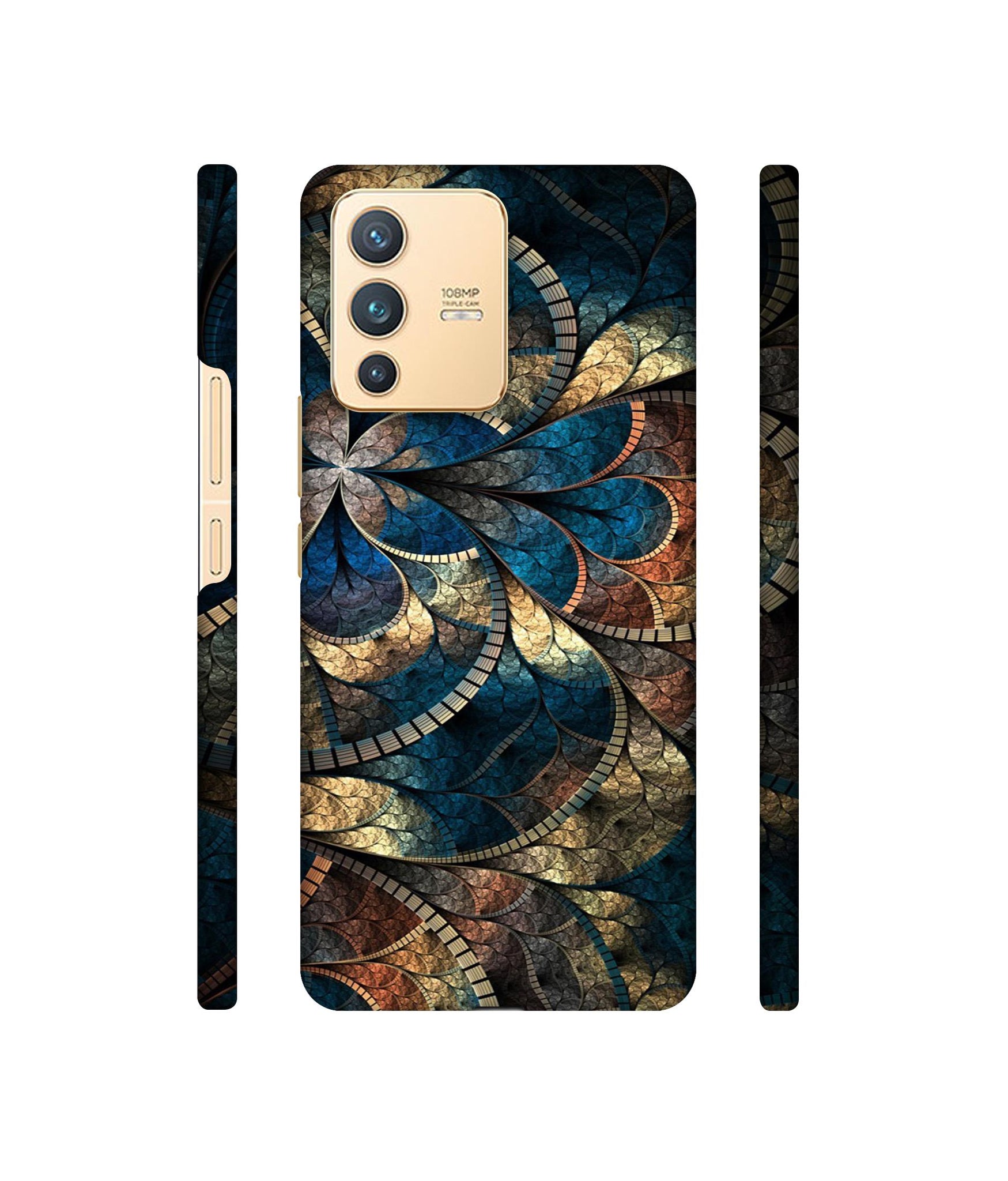 Fractional Pattern Designer Hard Back Cover for Vivo V23 5G