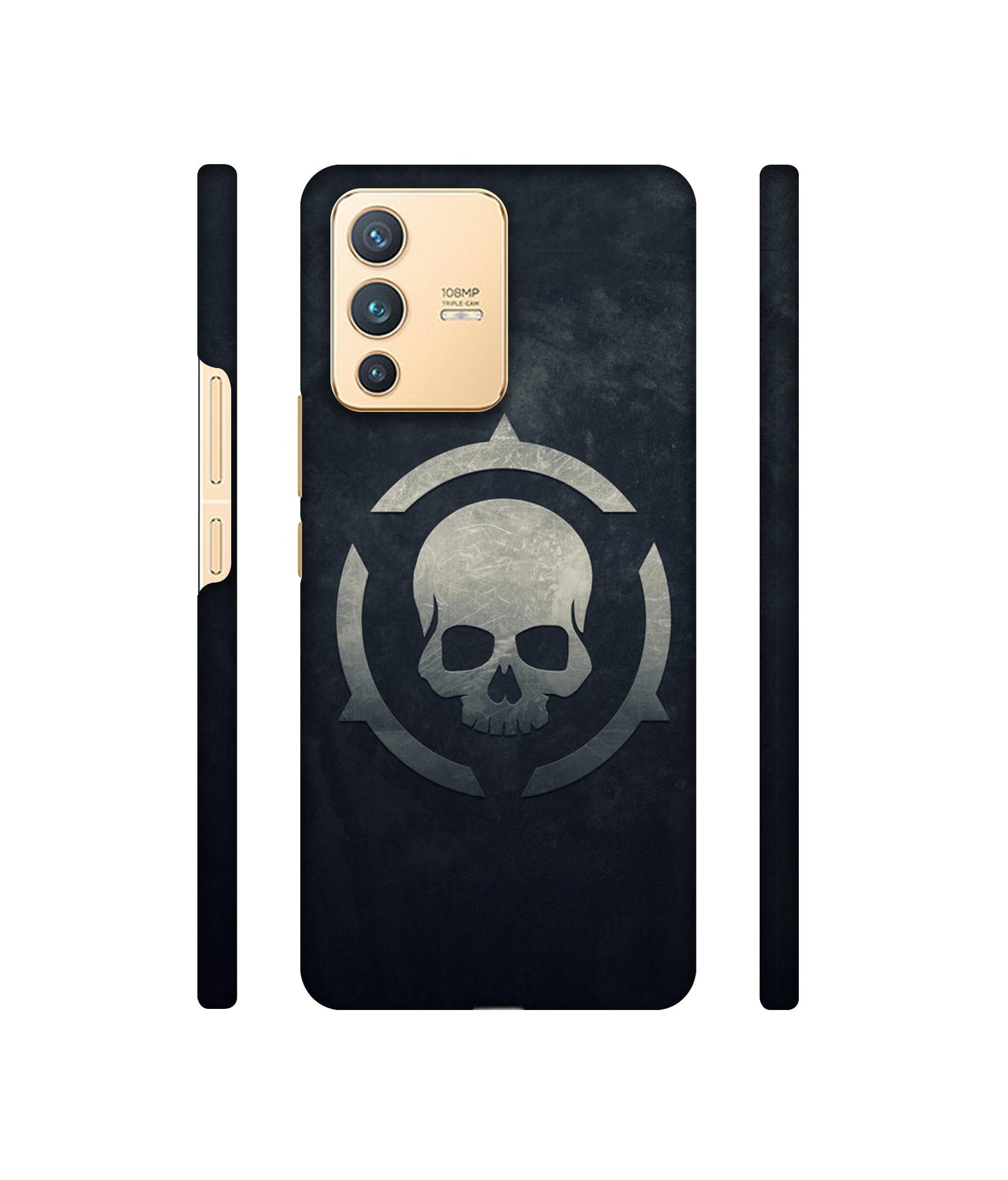 Skull Pattern Print Designer Hard Back Cover for Vivo V23 5G