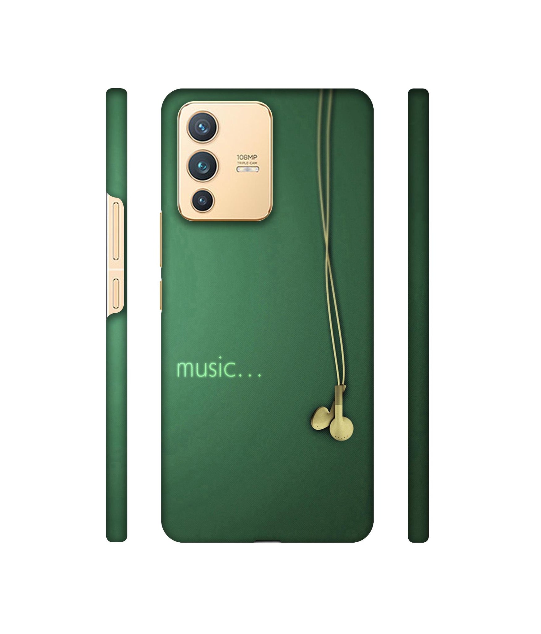 Headphone Music Designer Hard Back Cover for Vivo V23 5G