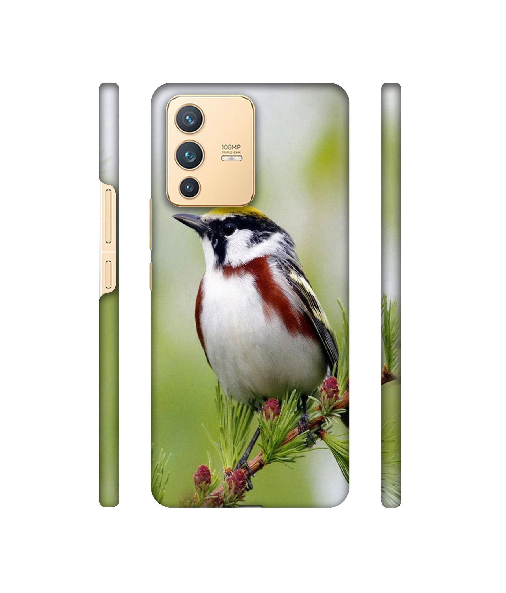 Bird Pattern Designer Hard Back Cover for Vivo V23 5G