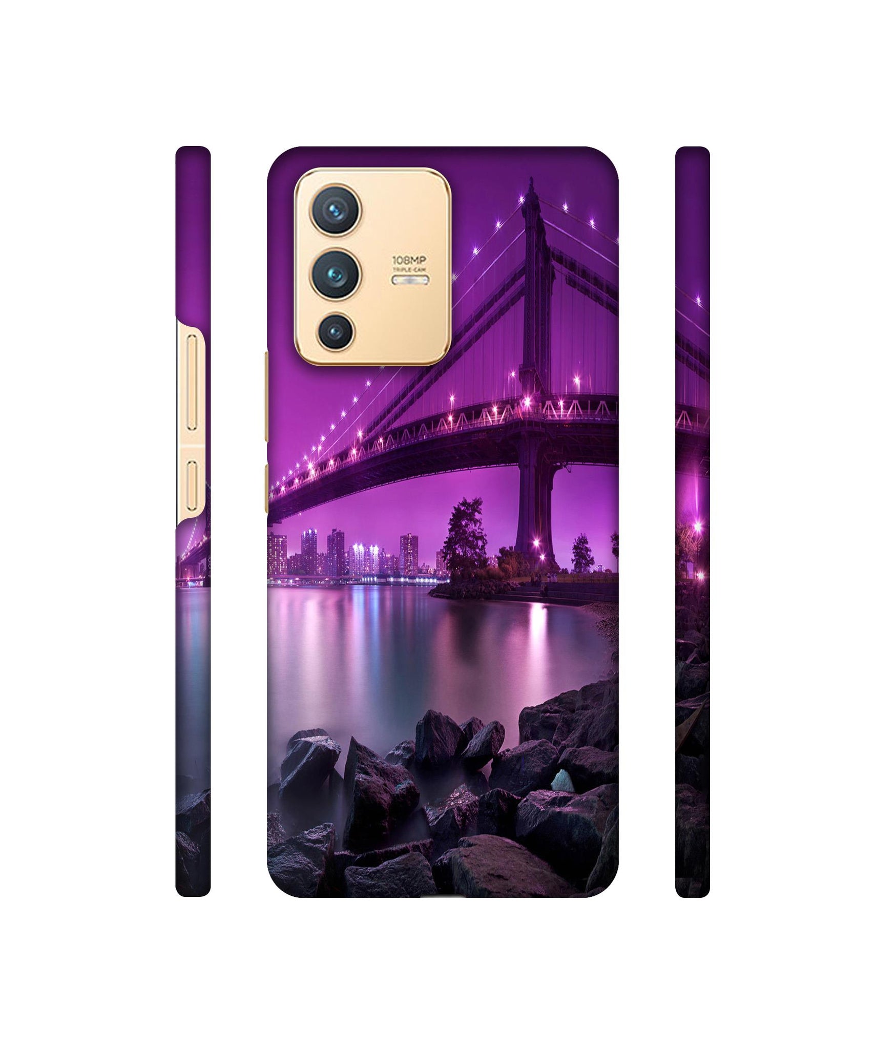 Manhattan Bridge Designer Hard Back Cover for Vivo V23 5G