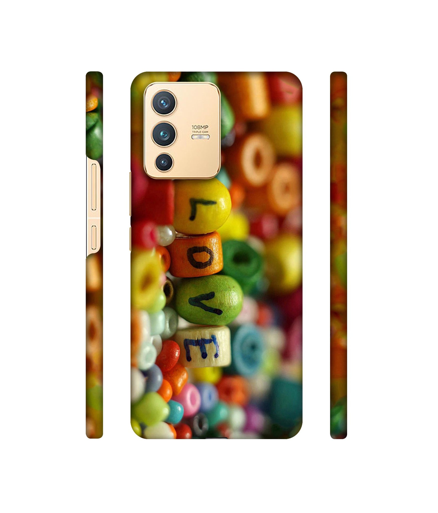 Colorful Love Designer Hard Back Cover for Vivo V23 5G