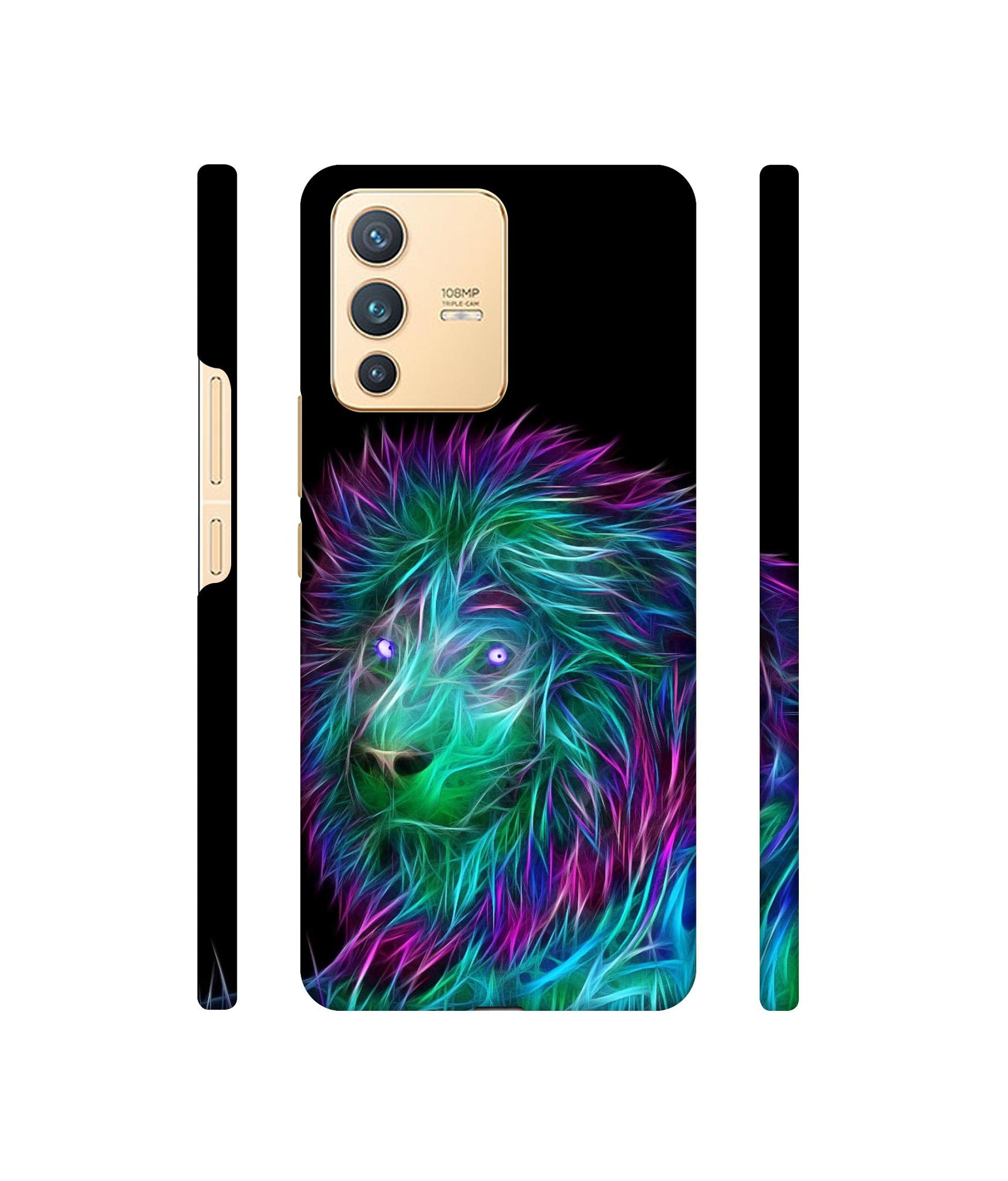 3D Lion Designer Hard Back Cover for Vivo V23 5G