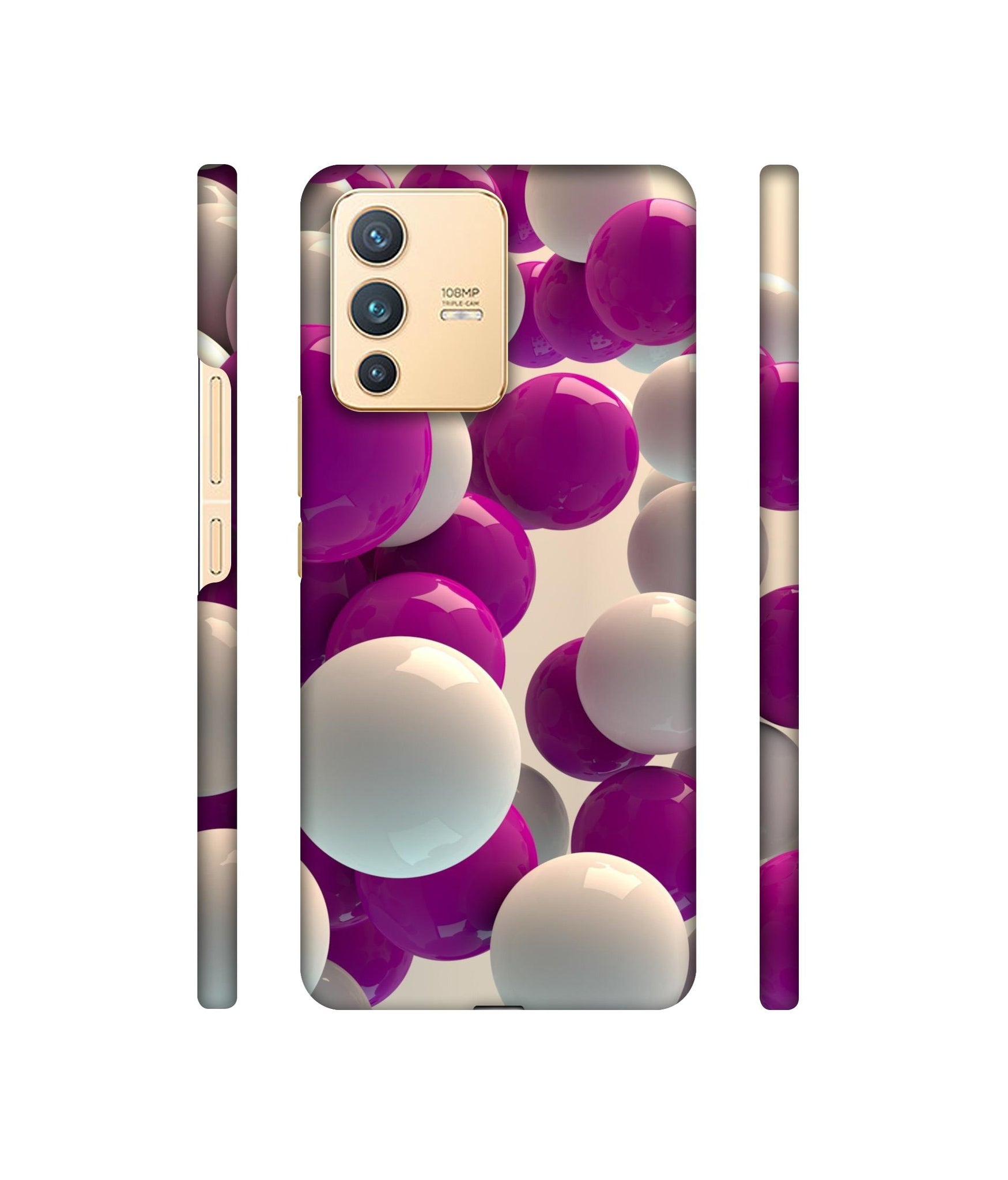 3D Balloons Designer Hard Back Cover for Vivo V23 5G