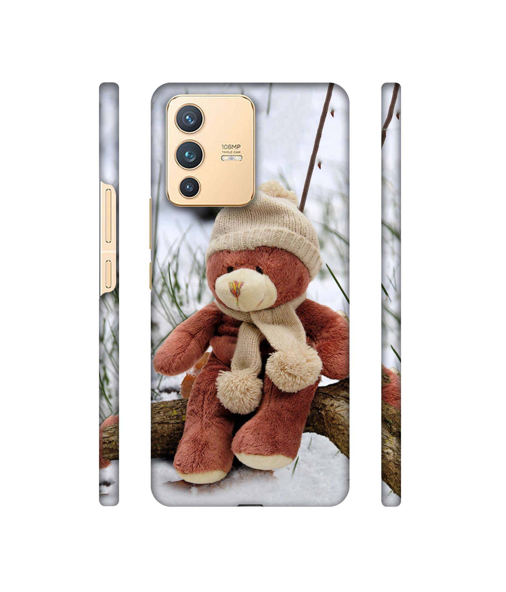 Woolen Bear Designer Hard Back Cover for Vivo V23 5G