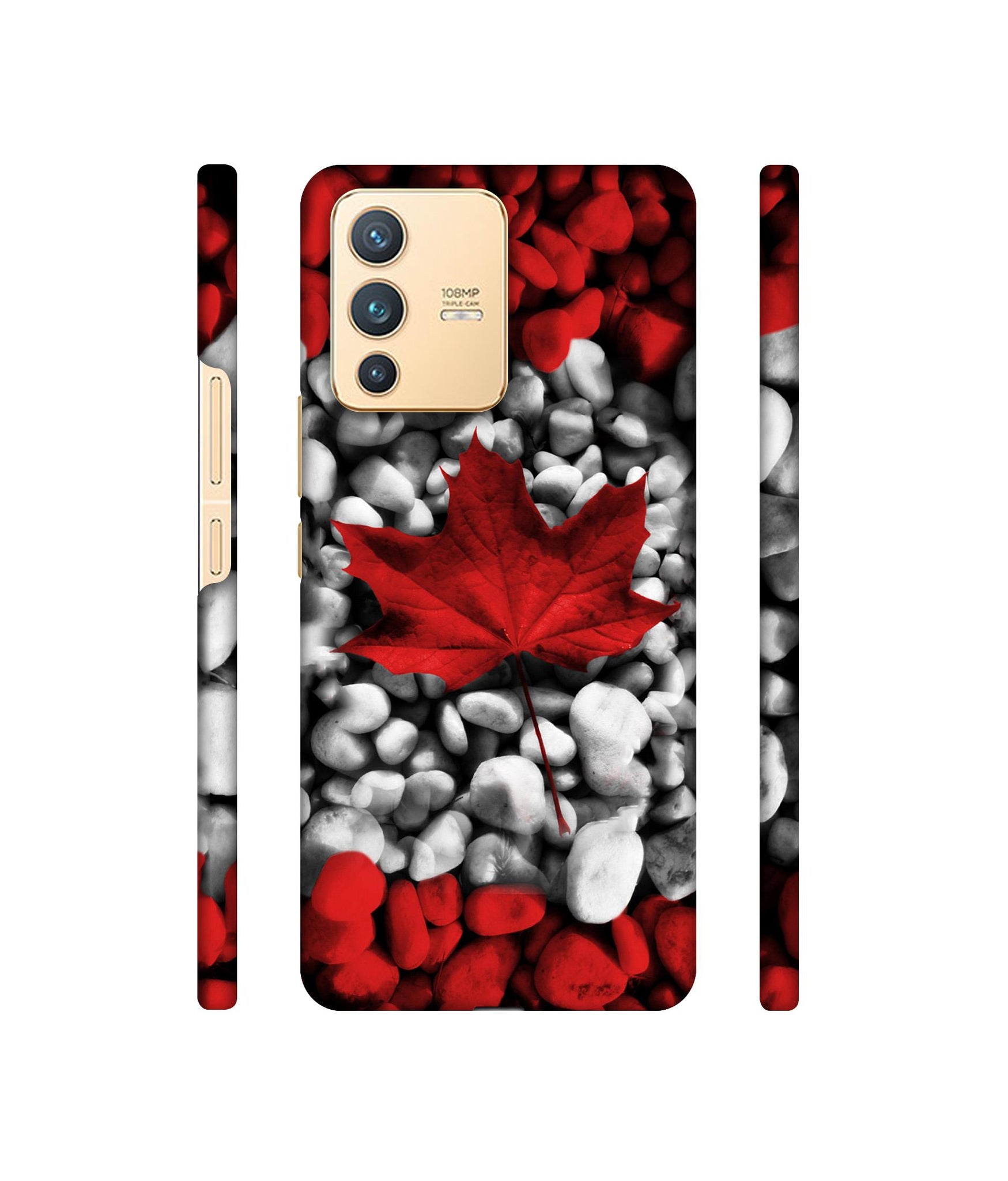 Canada Leaves Flag Designer Hard Back Cover for Vivo V23 5G
